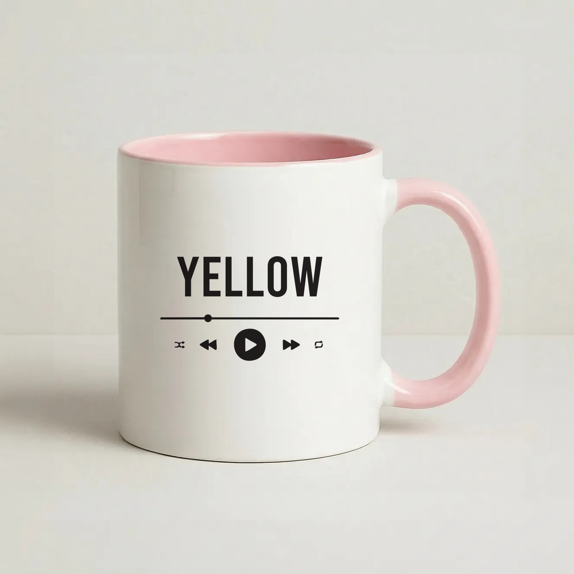 Yellow Music Player Coffee Pink Mug