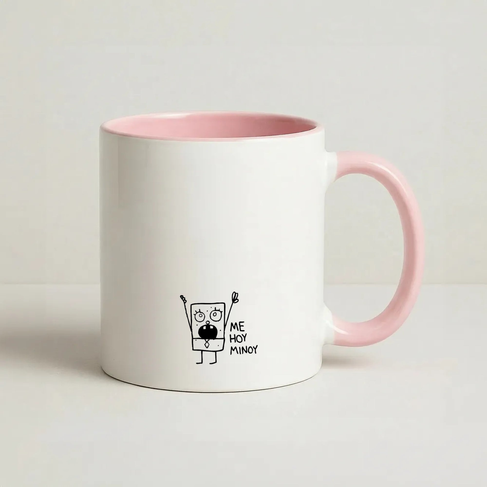 Doodlebob Me Hoy Minoy Coffee Pink Mug