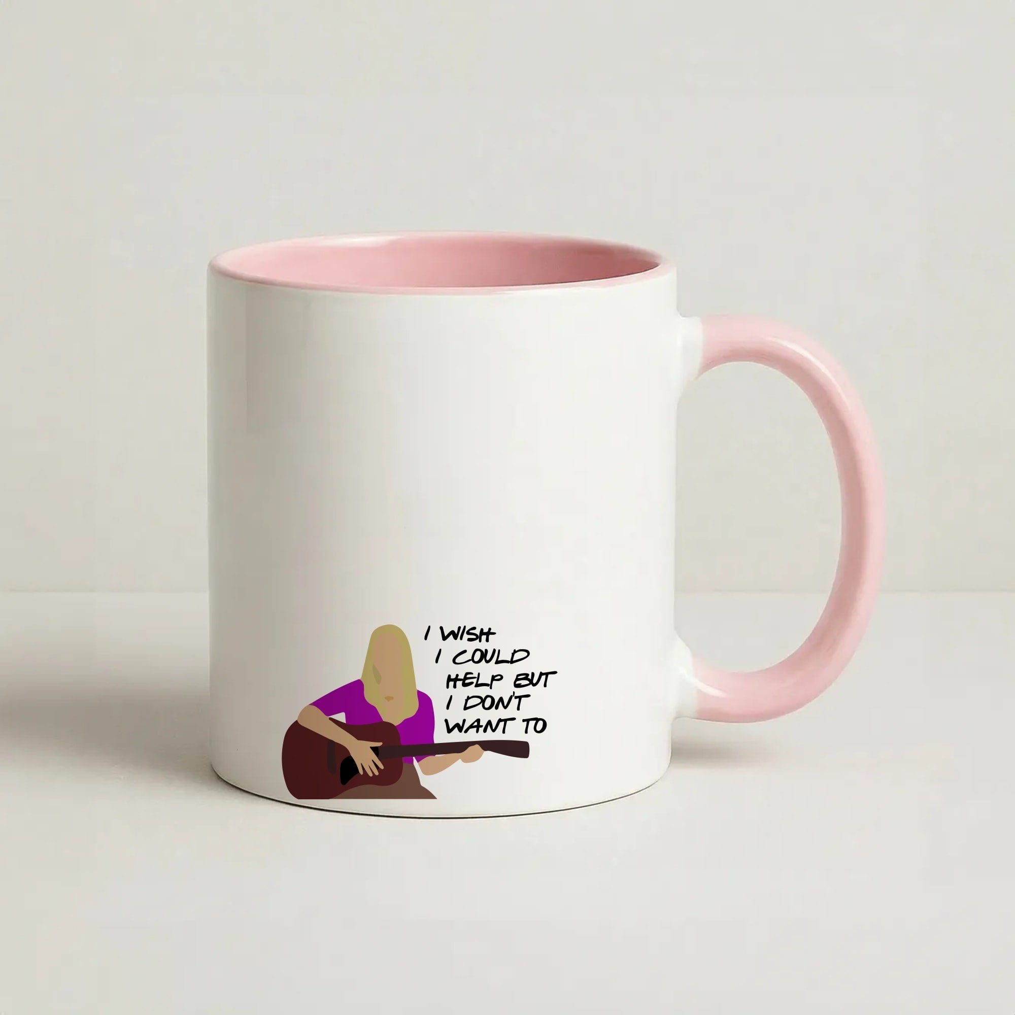 I Wish I Could Help But I Don't Want To Coffee Pink Mug