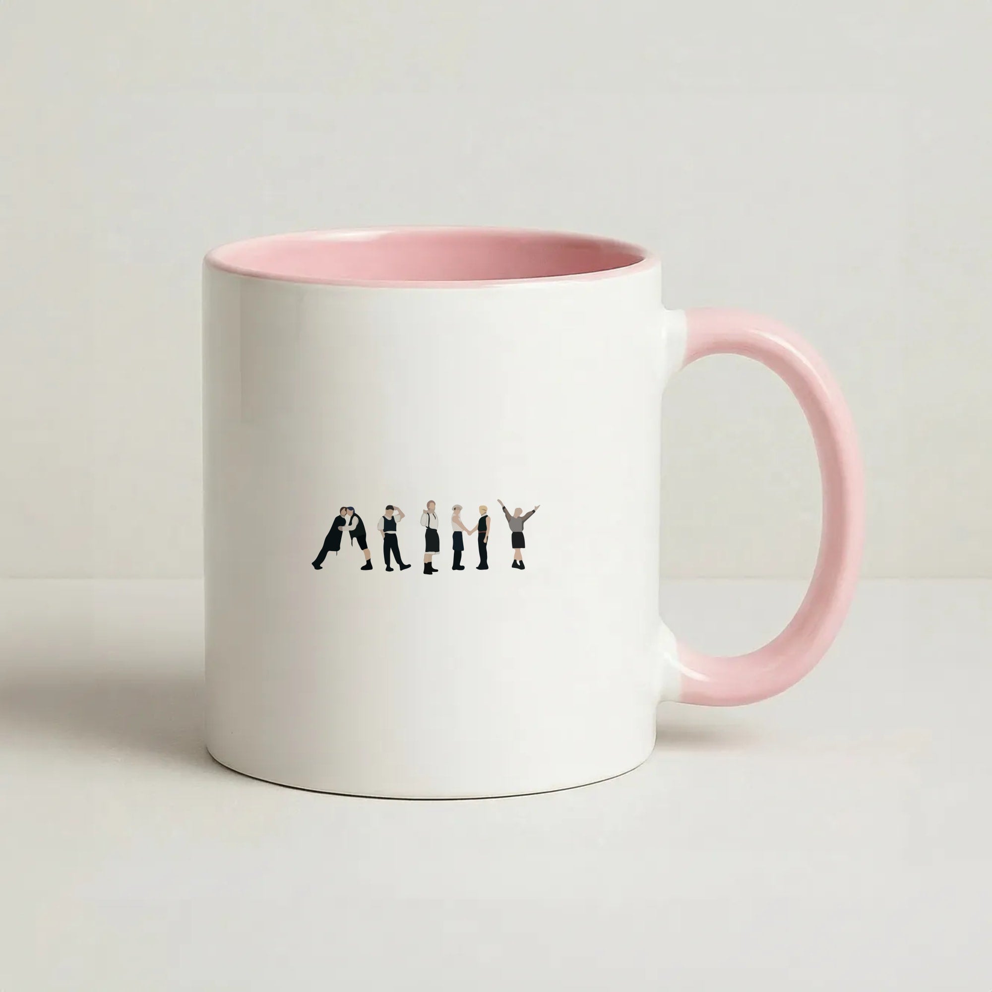 K-Pop Band Army Members Coffee Pink Mug