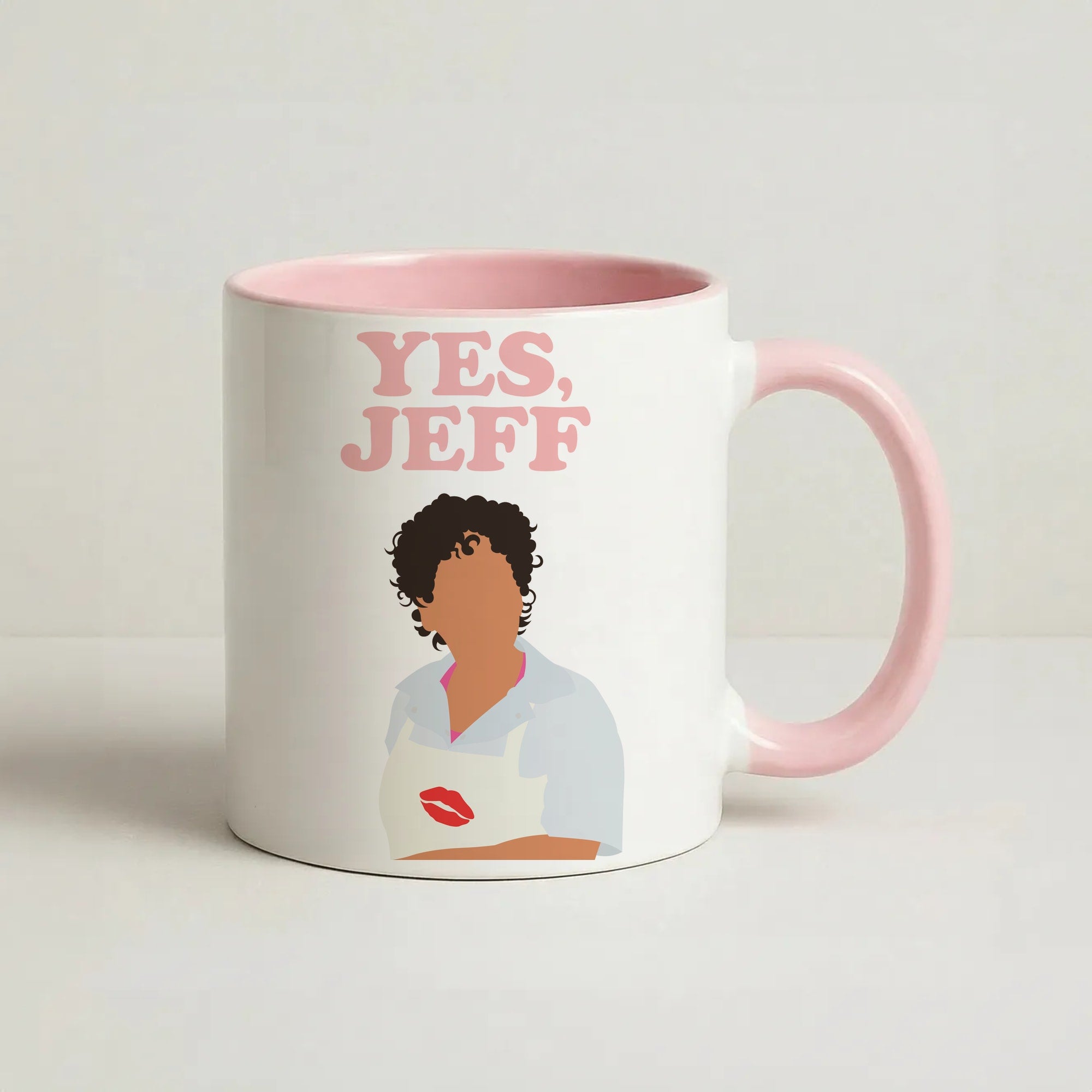 Yes Jeff Coffee Pink Mug