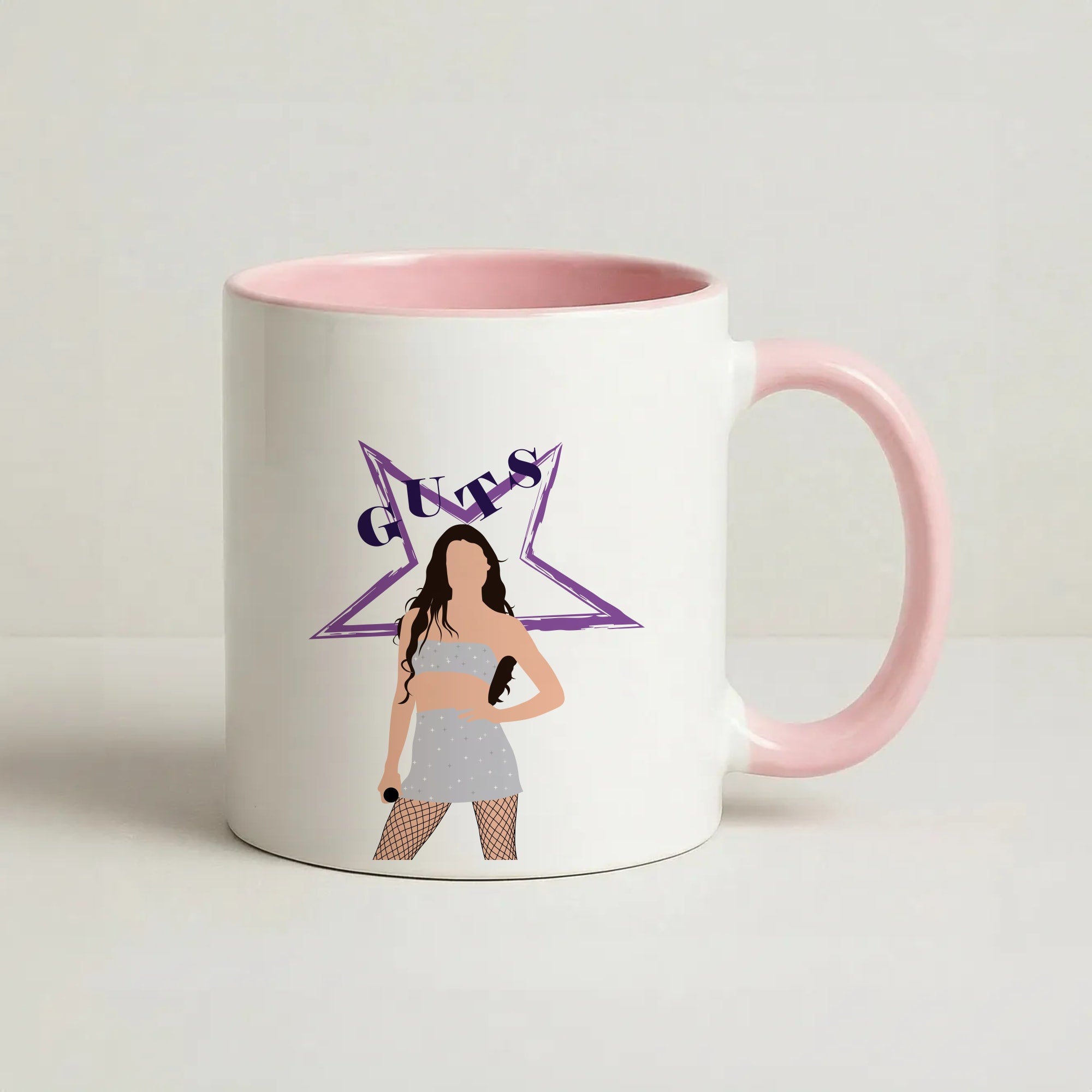 Dark Purple Olivia Coffee Pink Mug