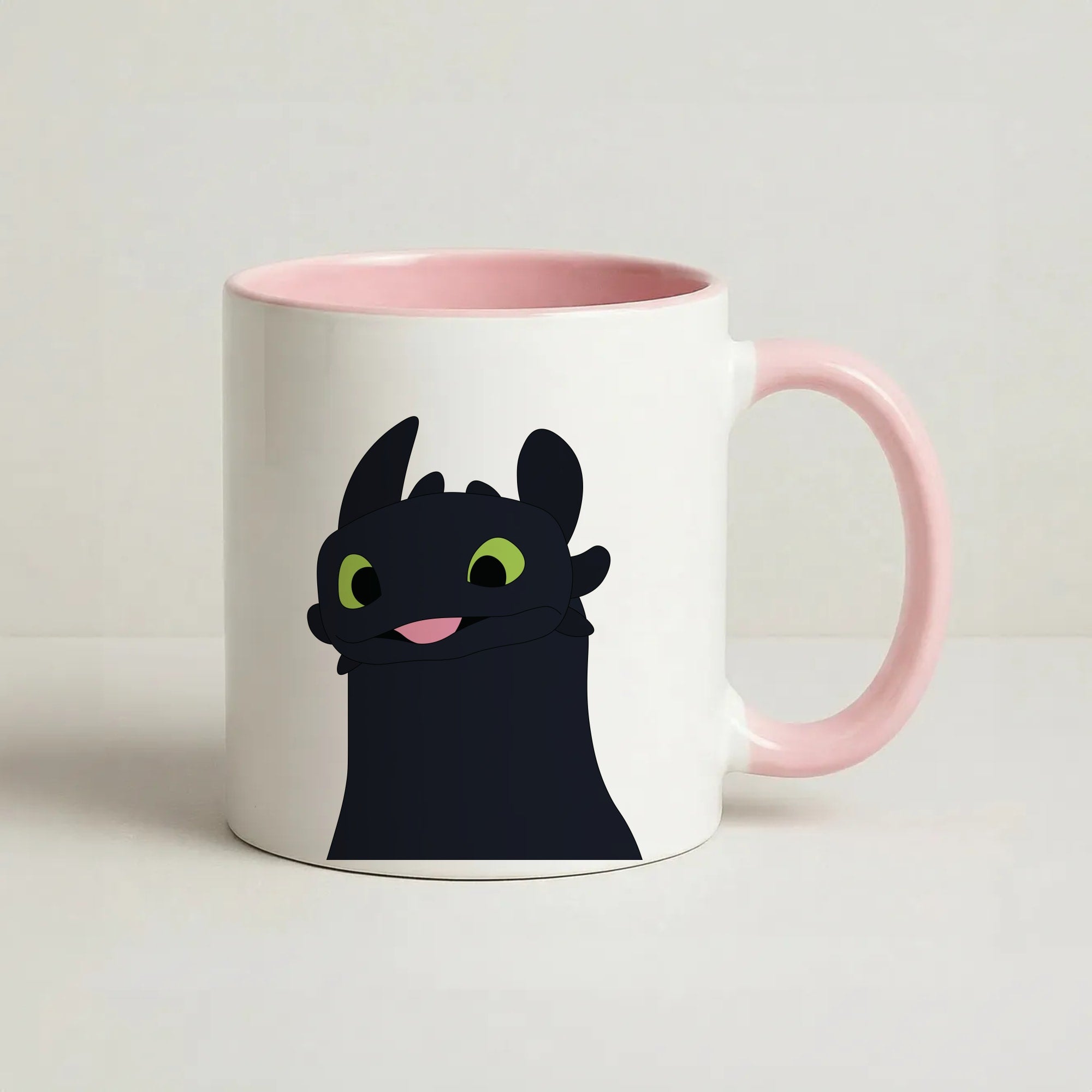 Black Fury Dragon Coffee Pink Mug