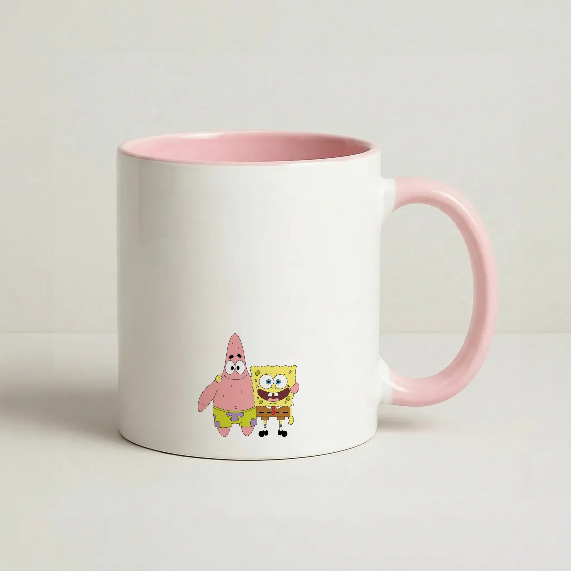 Patrick And Sponge Coffee Pink Mug