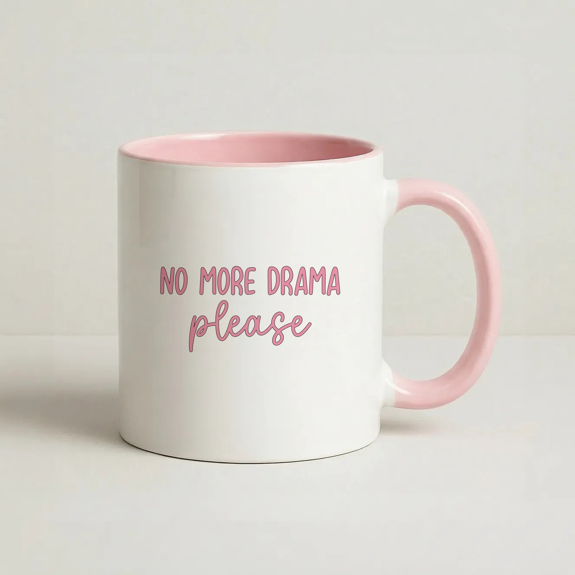No More Drama Please Coffee Pink Mug