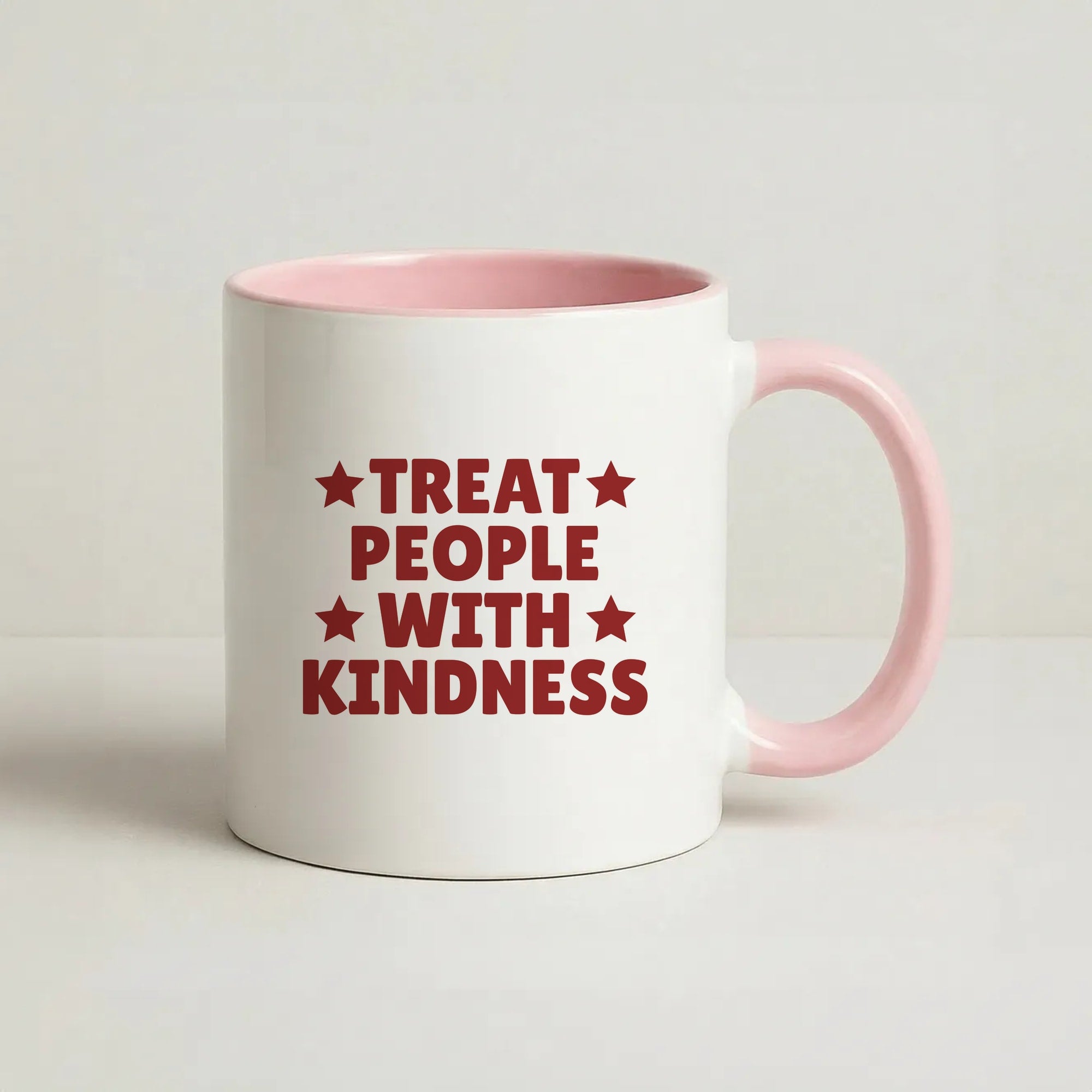 Treat People With Kindness Coffee Pink Mug