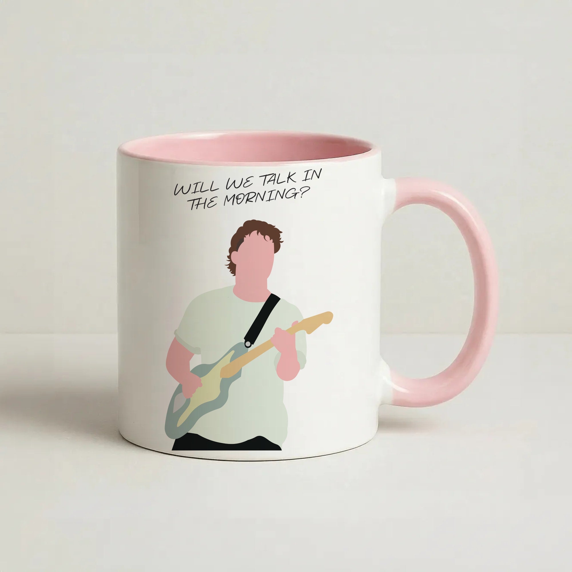 Will We Talk In The Morning Yellow Coffee Pink Mug