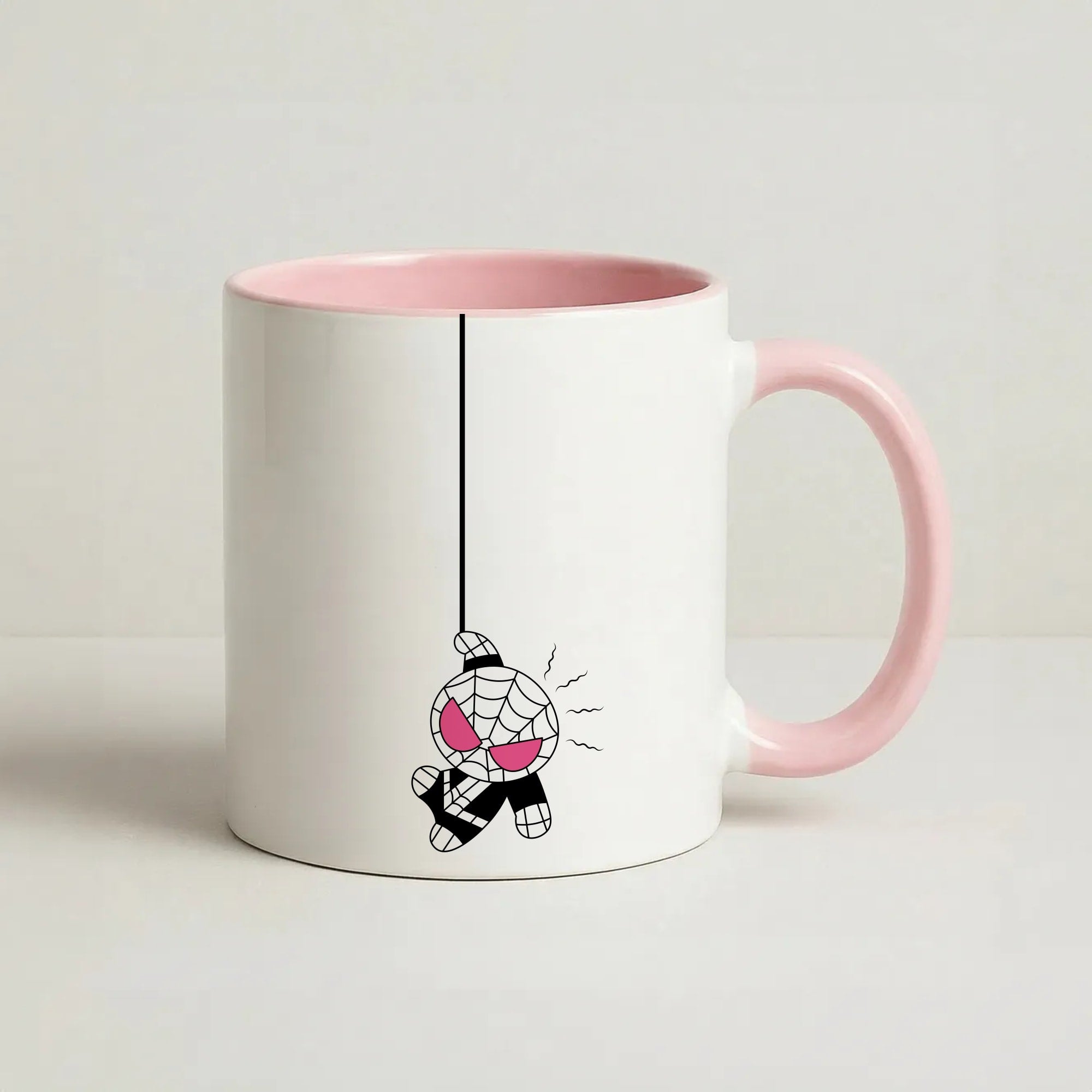 Pink Hanging Spider Hero Coffee Pink Mug