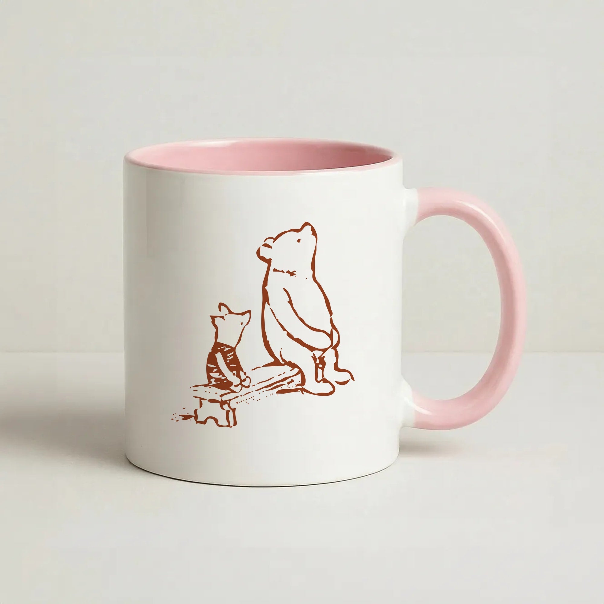Winnie & Pig Coffee Pink Mug