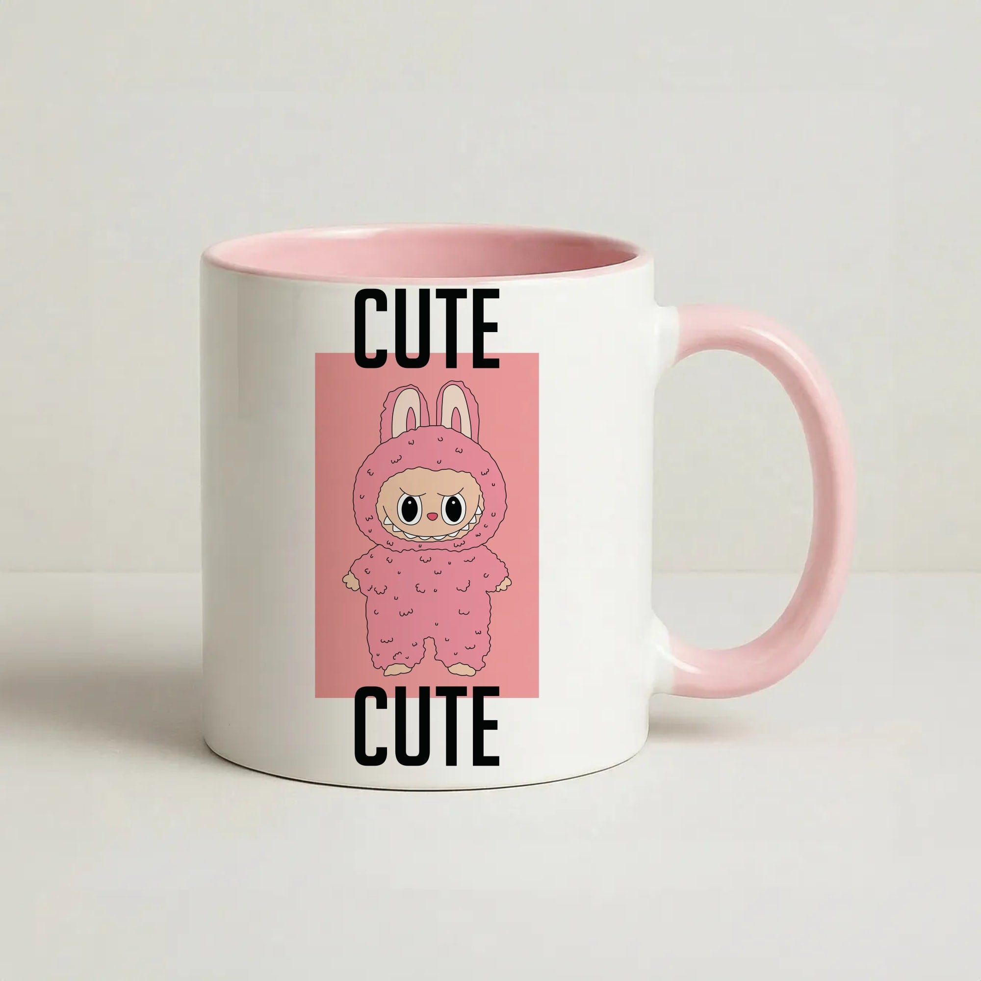 Cute Pink Monster Coffee Pink Mug
