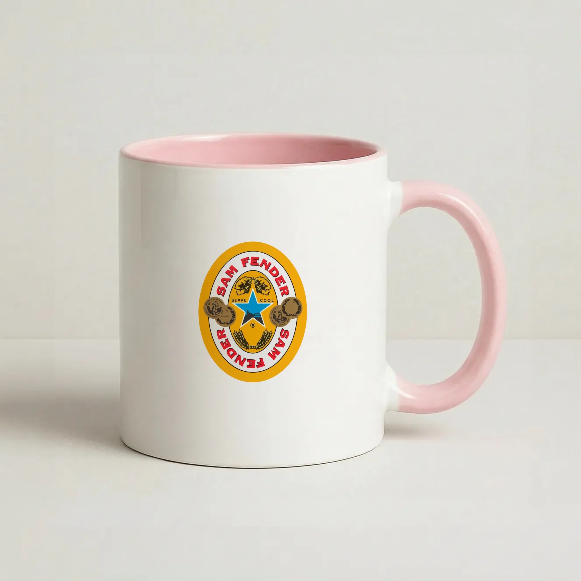 Fender Badge Coffee Pink Mug