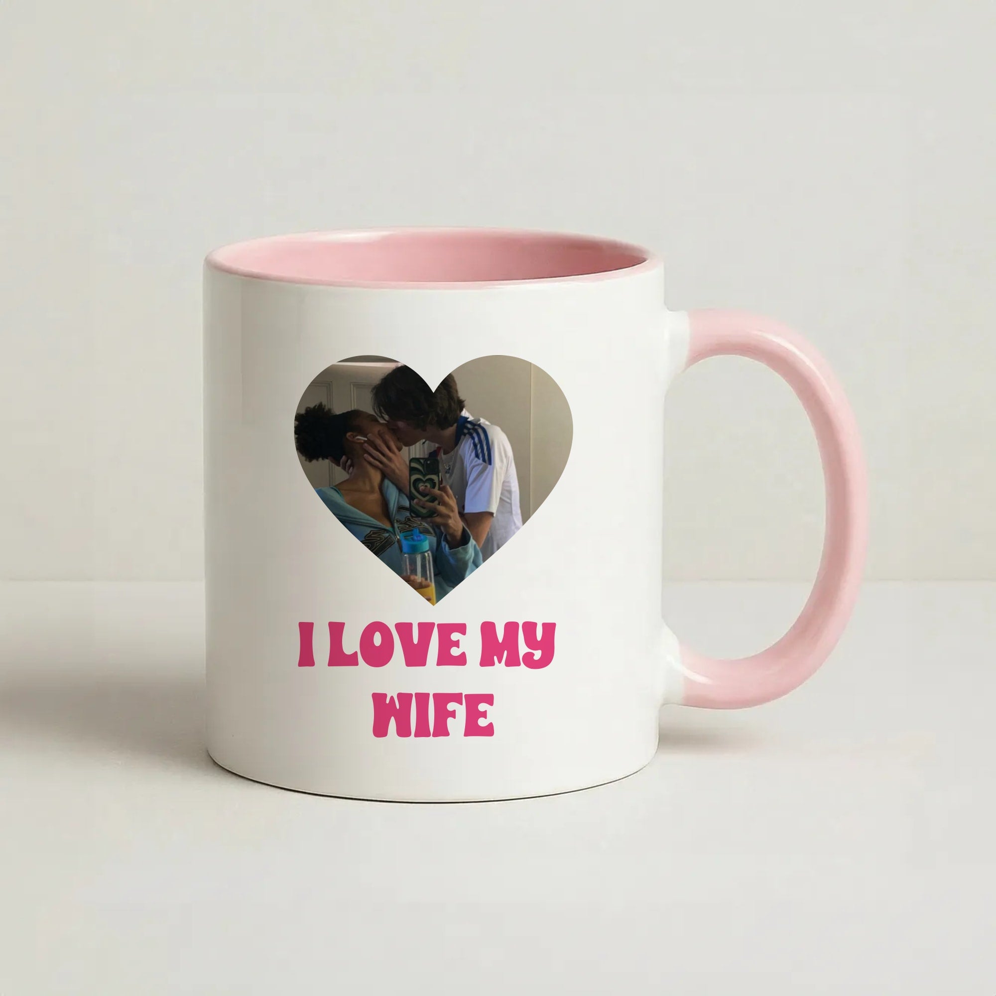 I Love My Wife - Personalised Couples Coffee Pink Mug