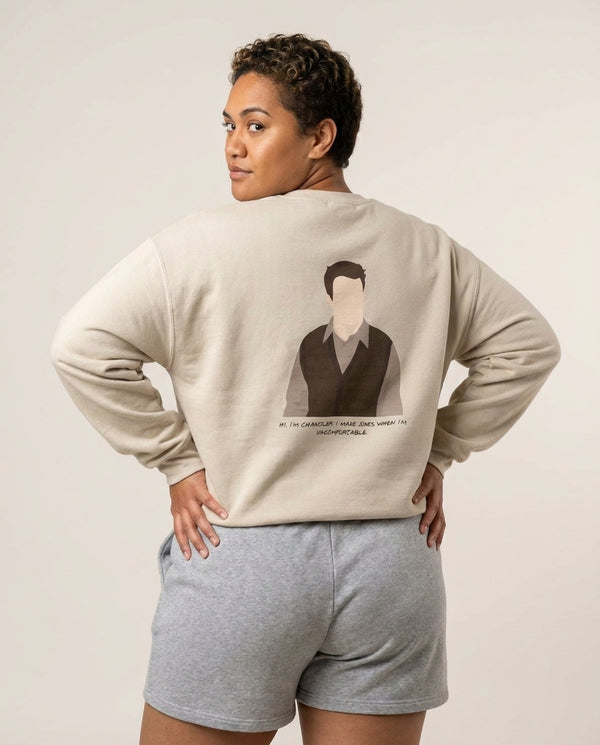 Hi, I'm Chandler Sweatshirt — Sand Back, worn