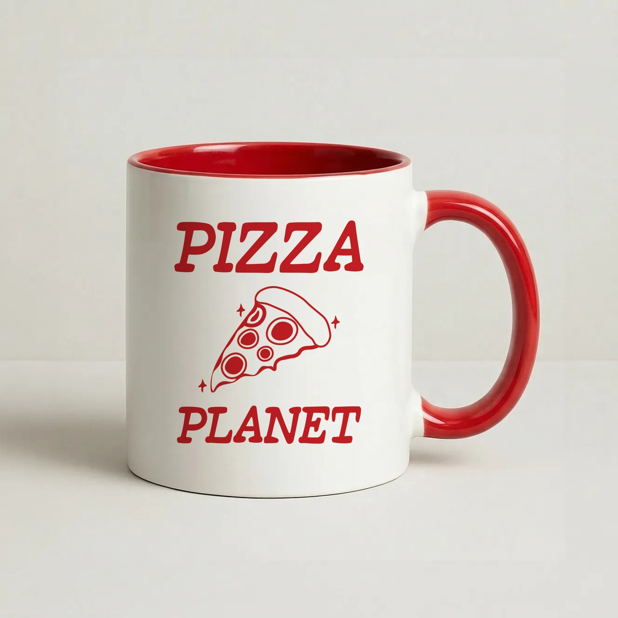 Retro Pizza Planet Coffee Red Mug