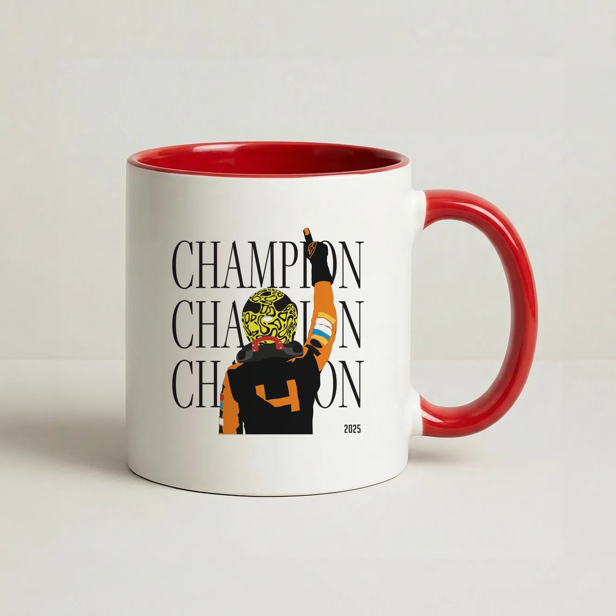 Lando Champion 2025 Coffee Red Mug