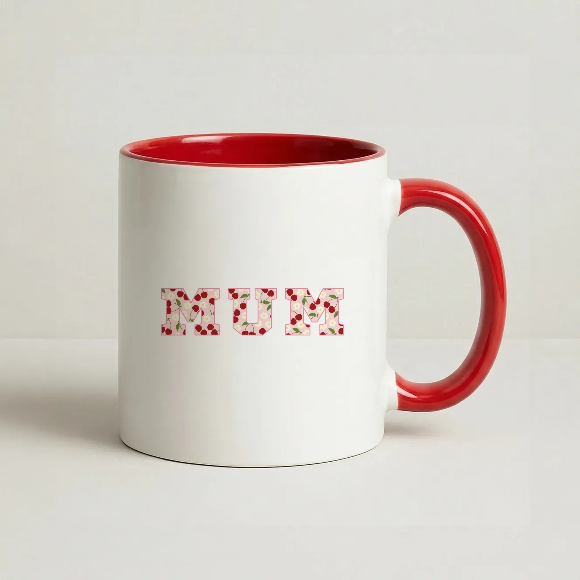 Floral Varsity Mum Coffee Red Mug