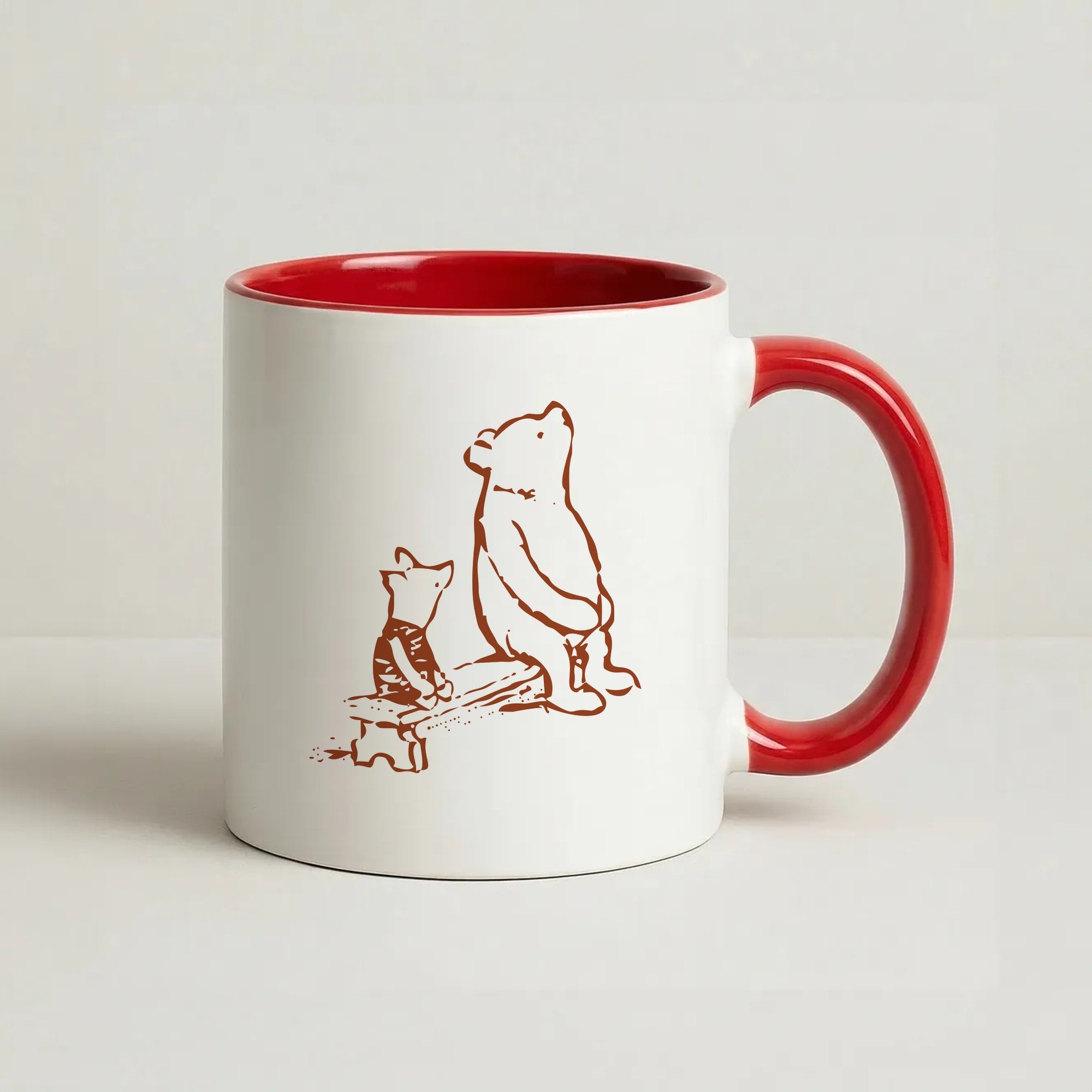 Winnie & Pig Coffee Red Mug