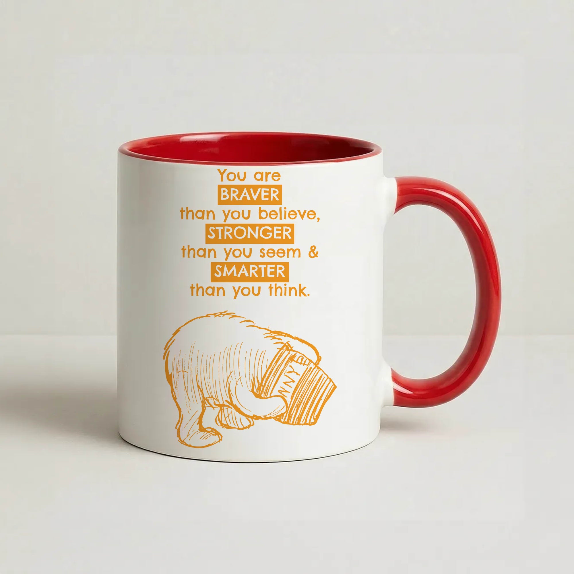 You Are Braver Coffee Red Mug