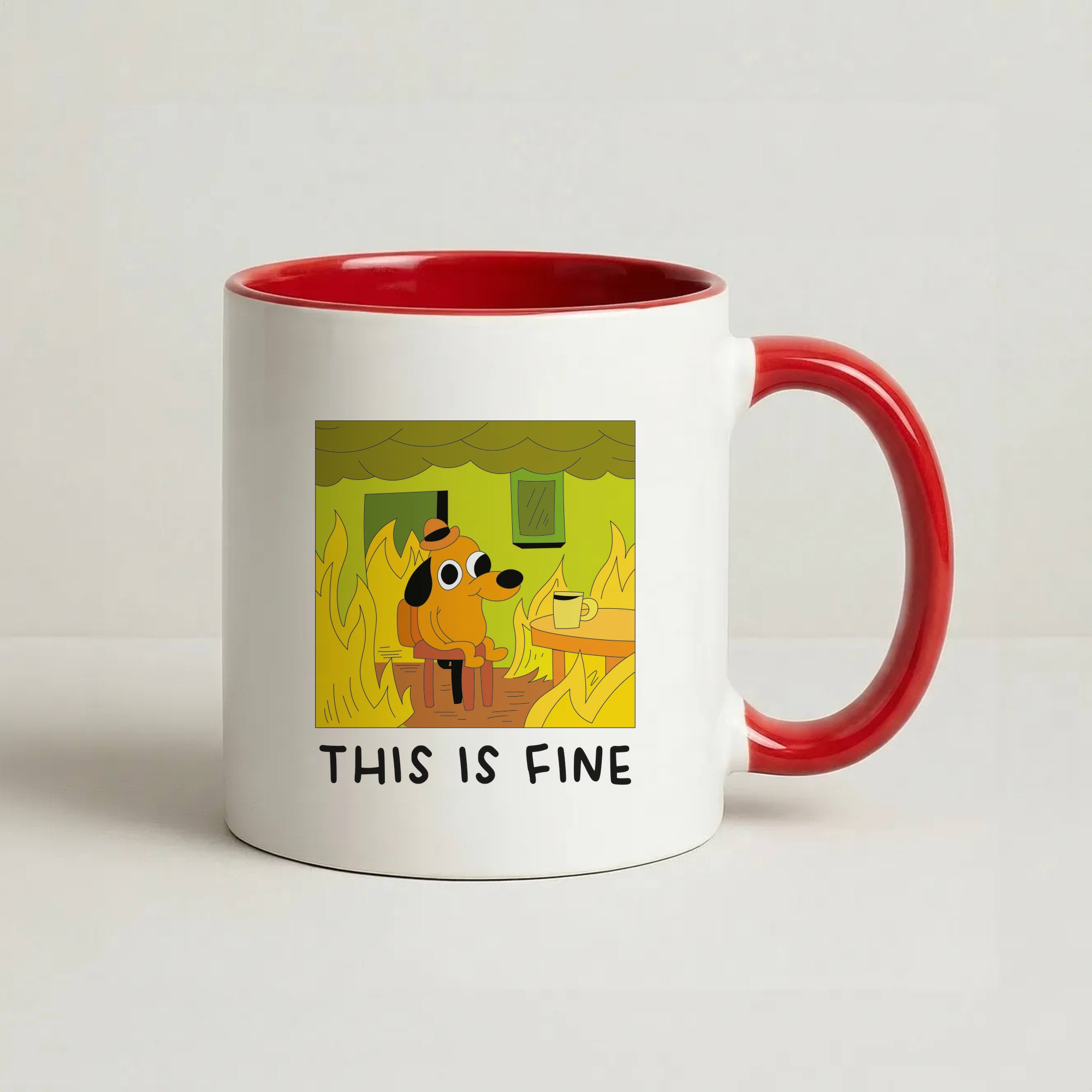 This Is Fine - Memes Coffee Red Mug
