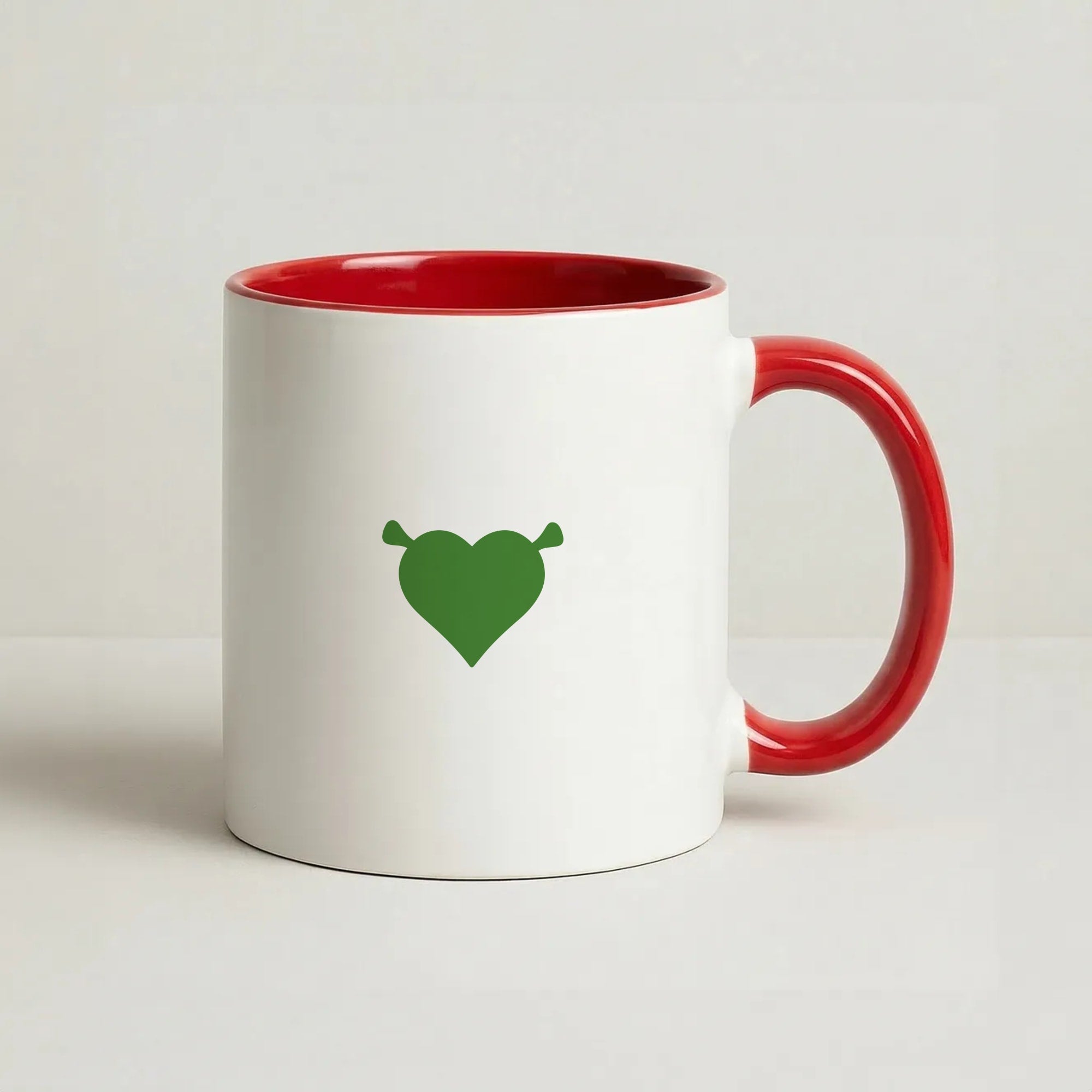 Green Ogre Heart Coffee Red Mug