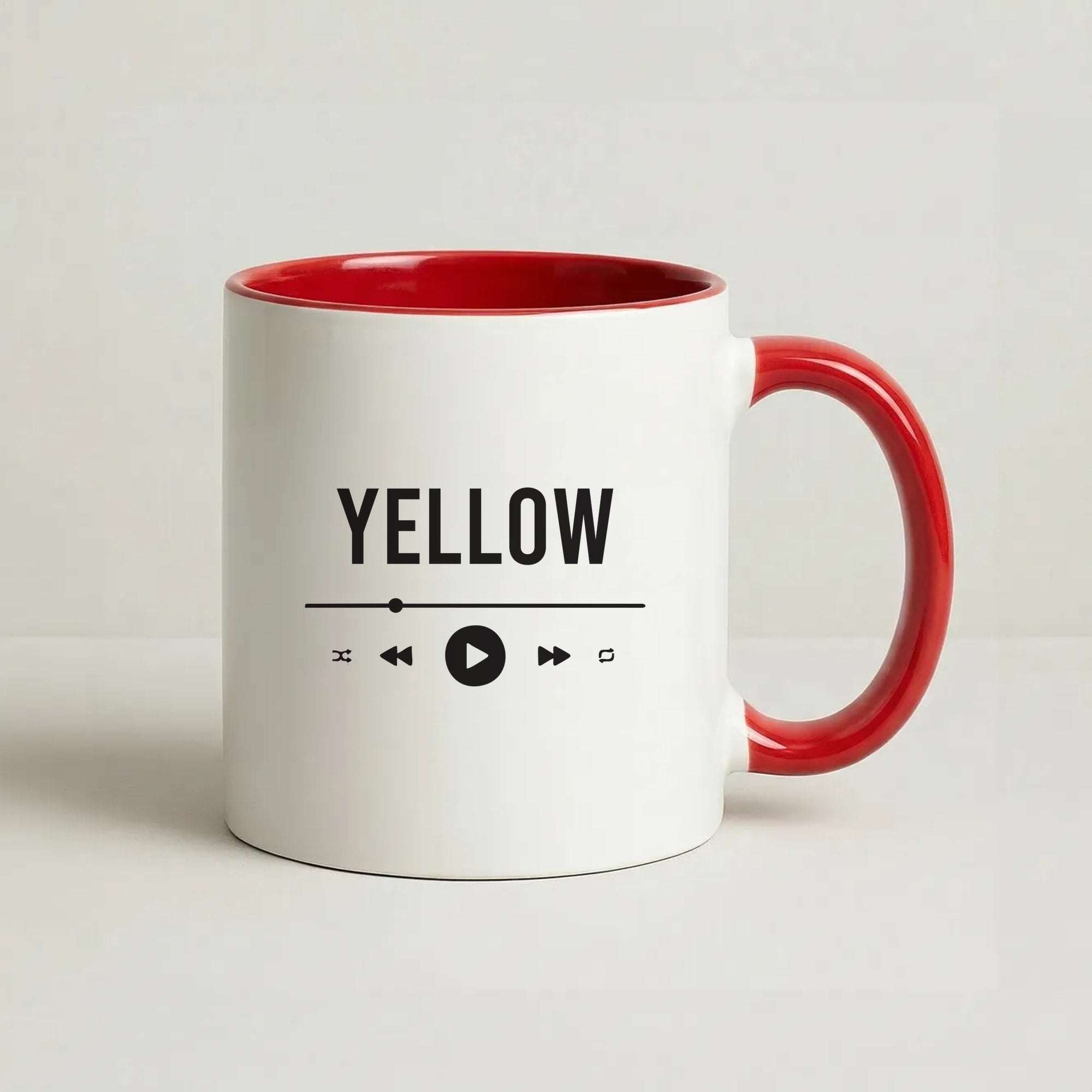 Yellow Music Player Coffee Red Mug