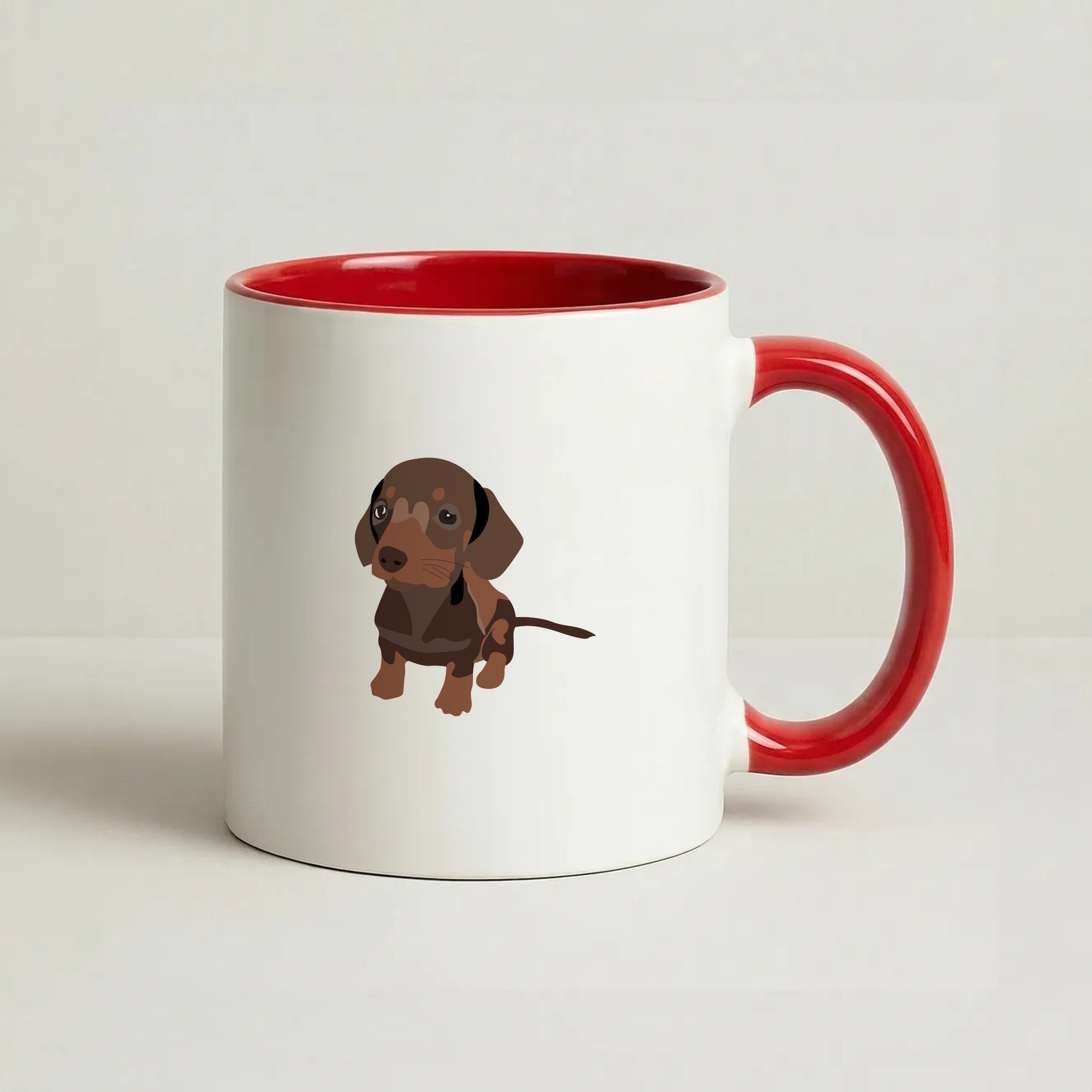 Brown - Dachshunds Coffee Red Mug