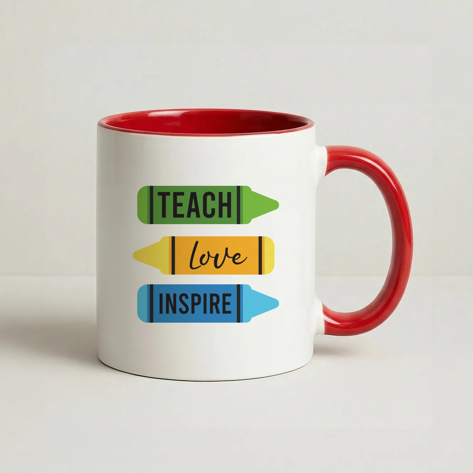 Teach, Love, Inspire Coffee Red Mug