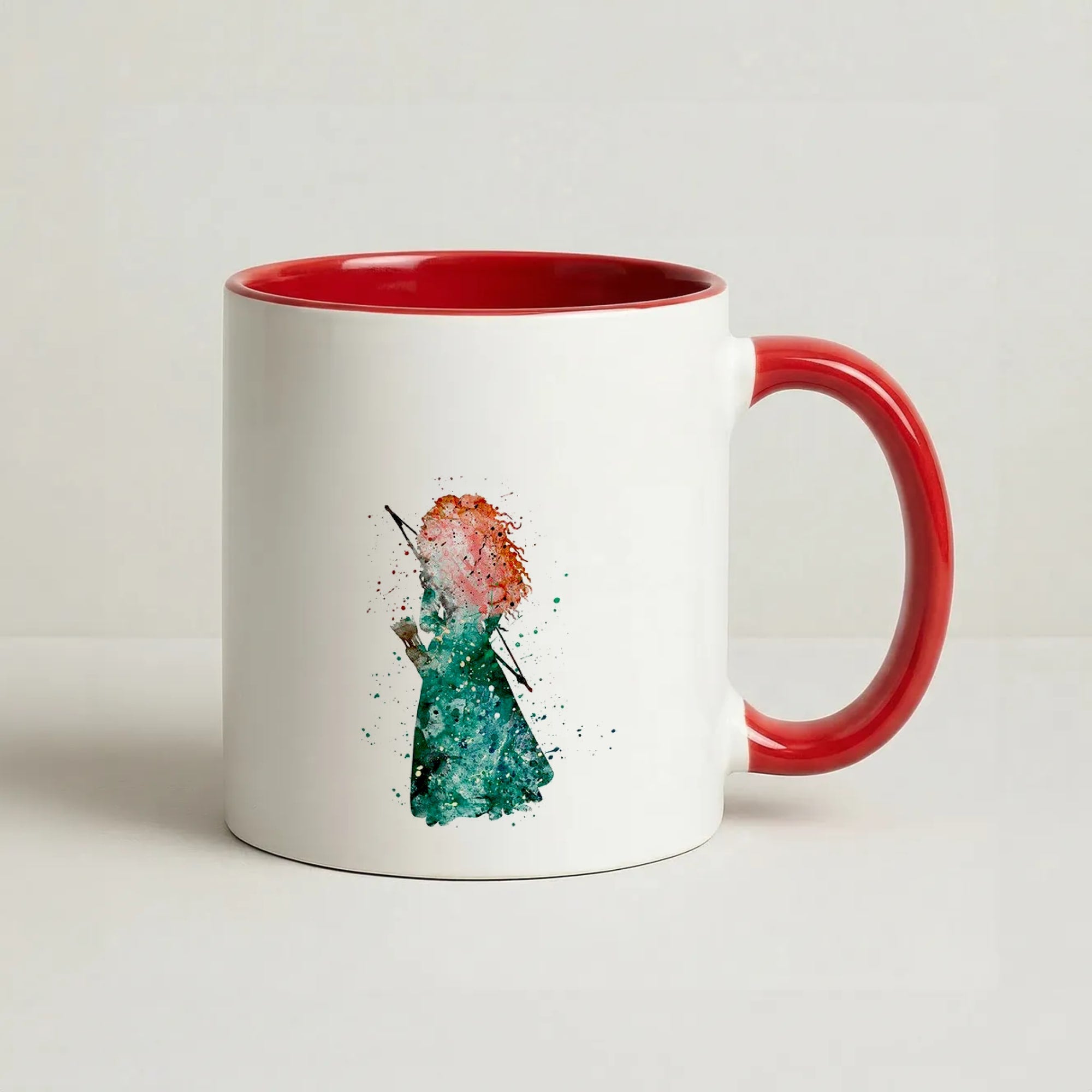 Watercolour Princess Merida Brave Fairytale Coffee Red Mug