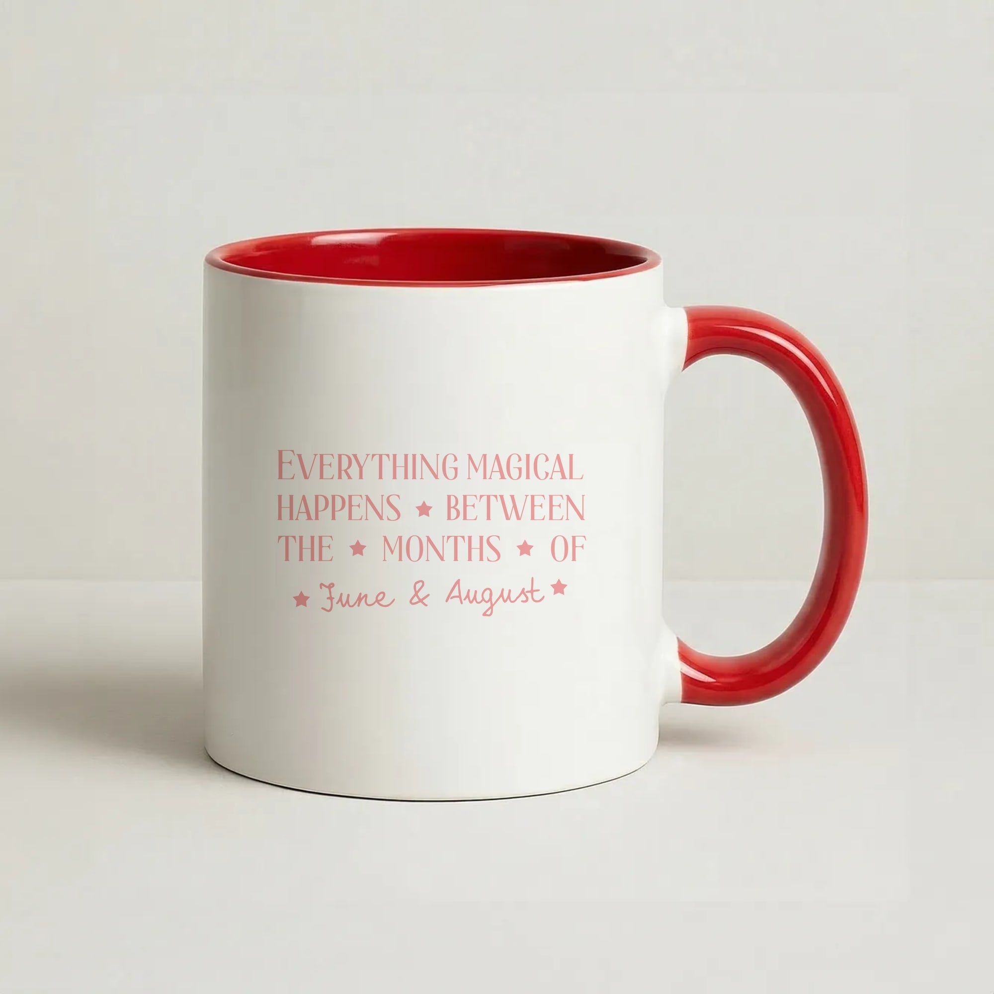 Everything Magical Happens Coffee Red Mug