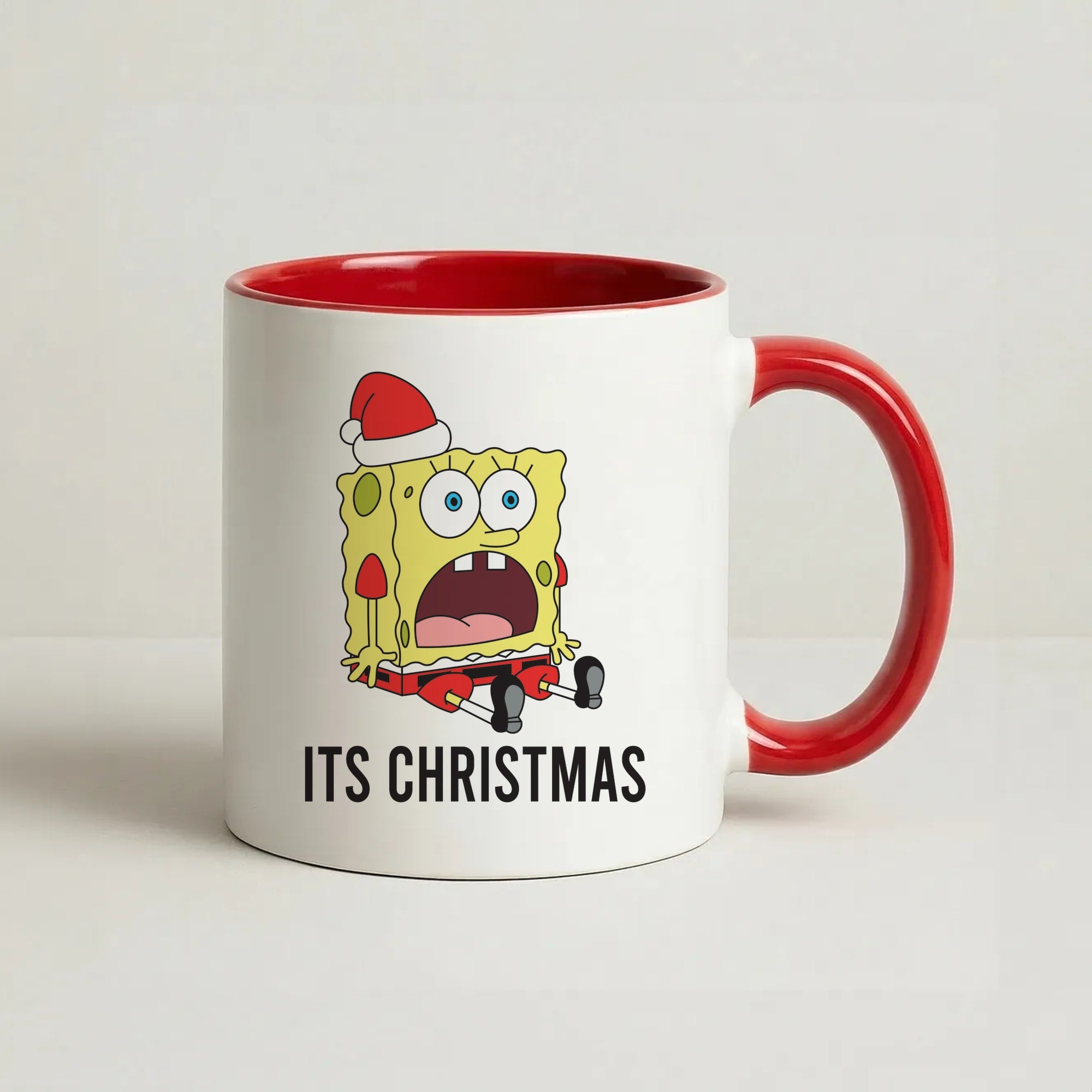 It's Christmas Cartoon Sponge Coffee Red Mug