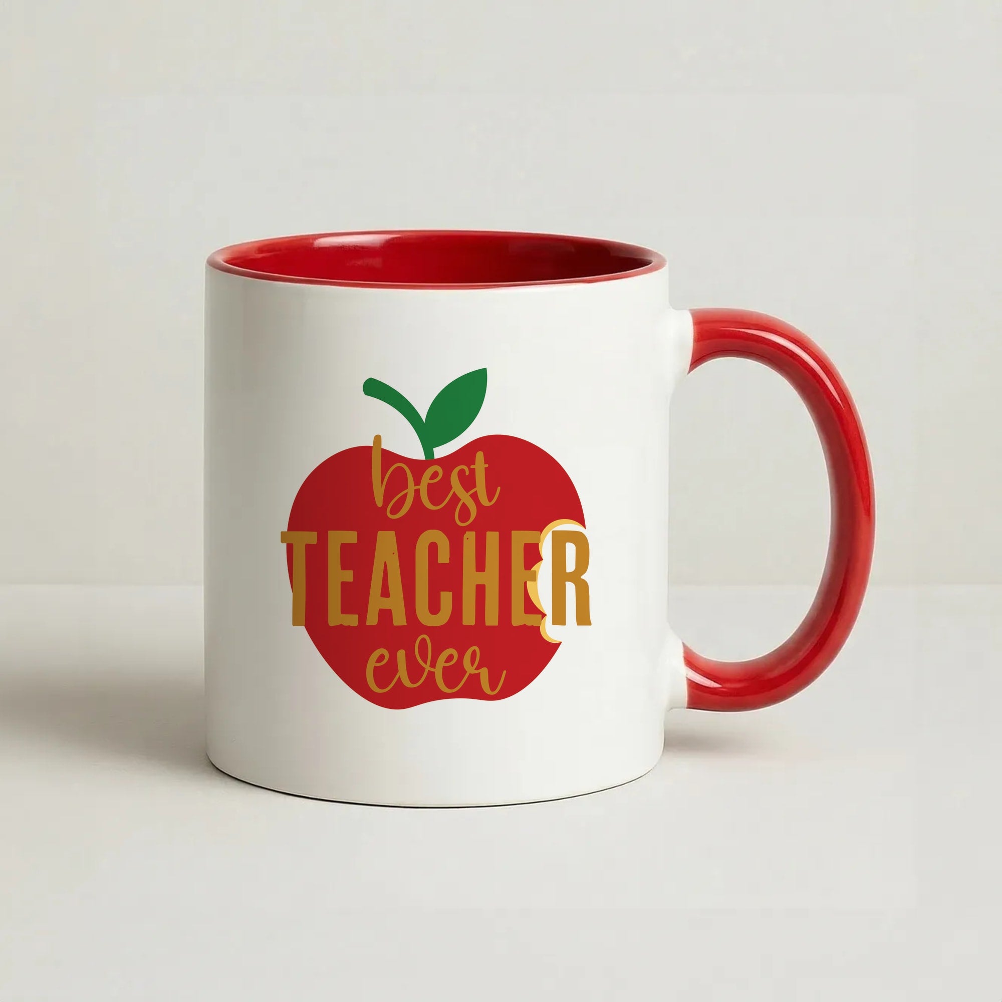 Apple Best Teacher Ever Coffee Red Mug