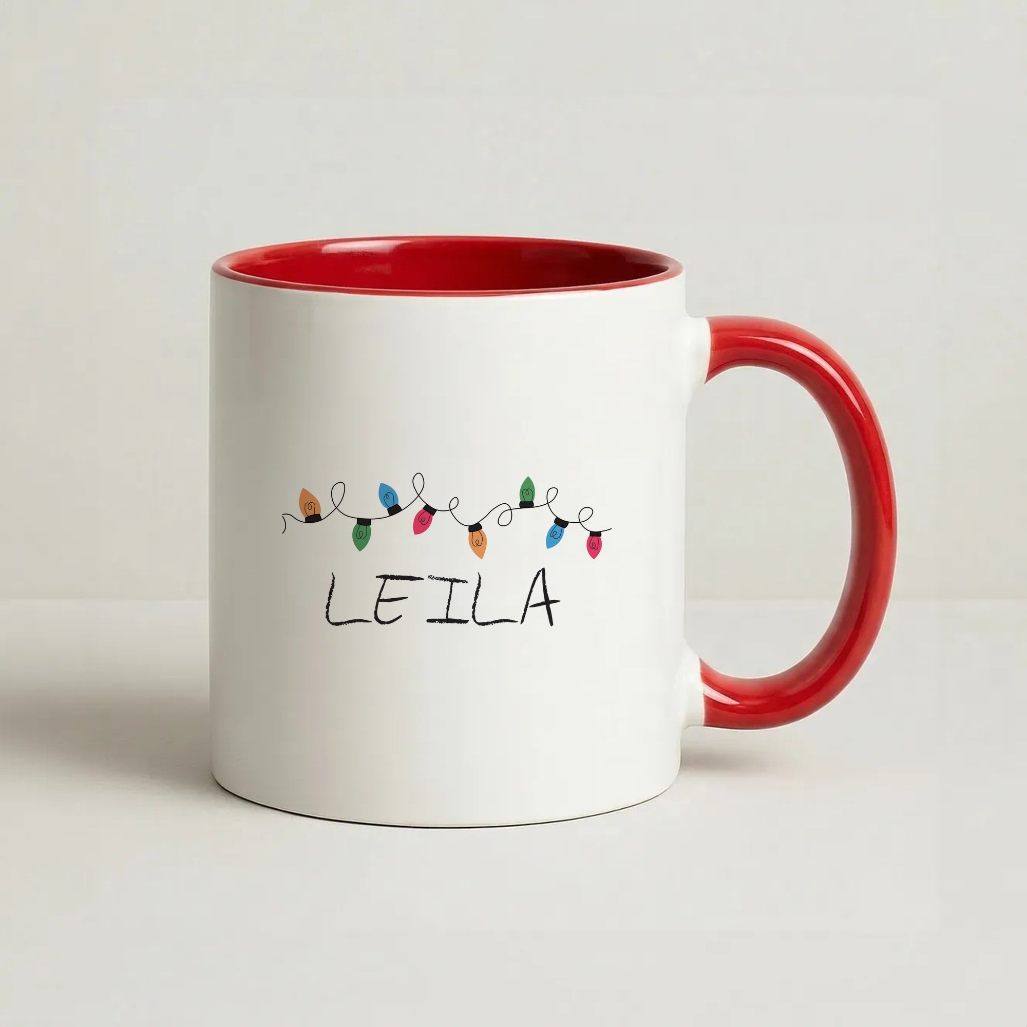 Fairy Lights - Personalised Stranger Coffee Red Mug
