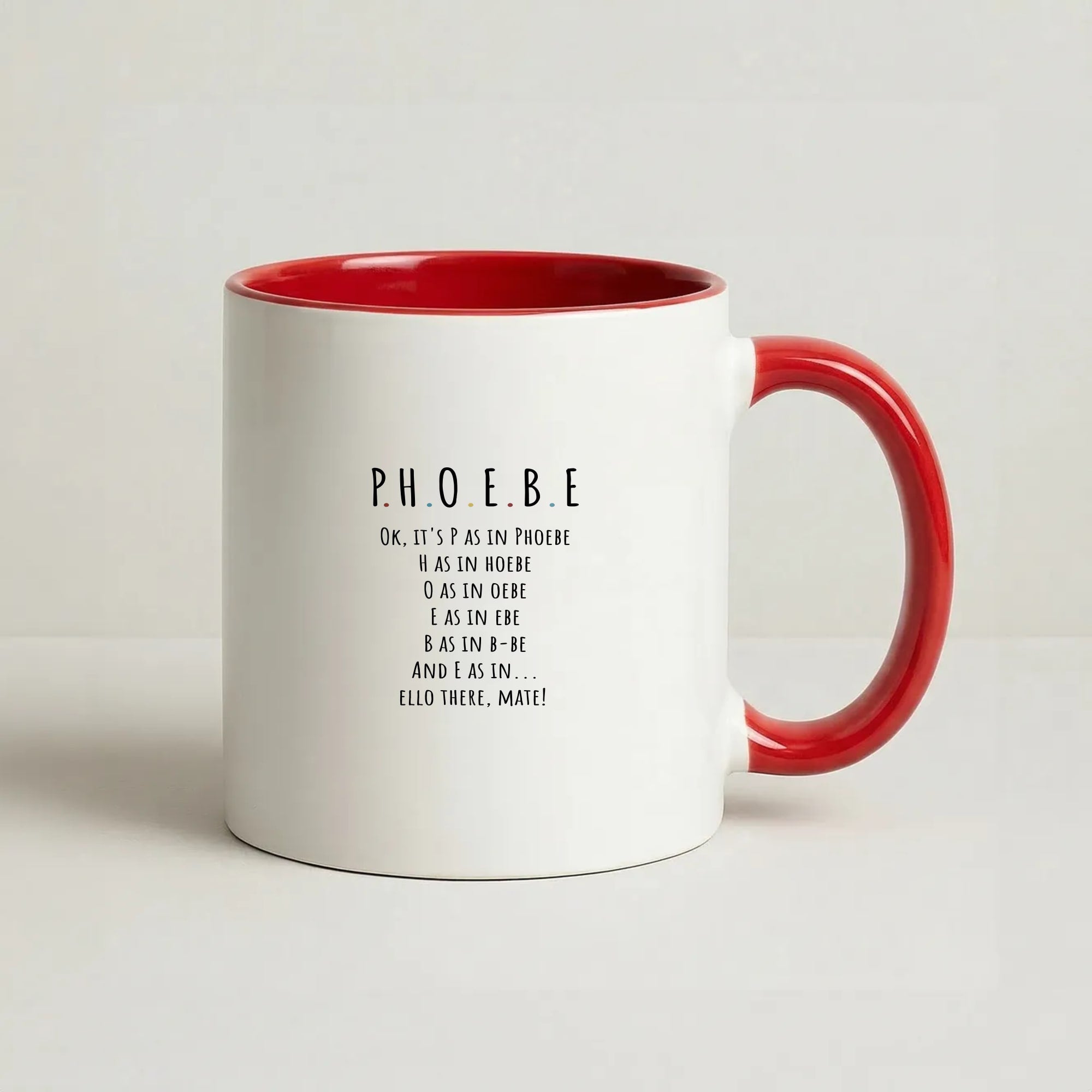 Spelling Phoebe Coffee Red Mug