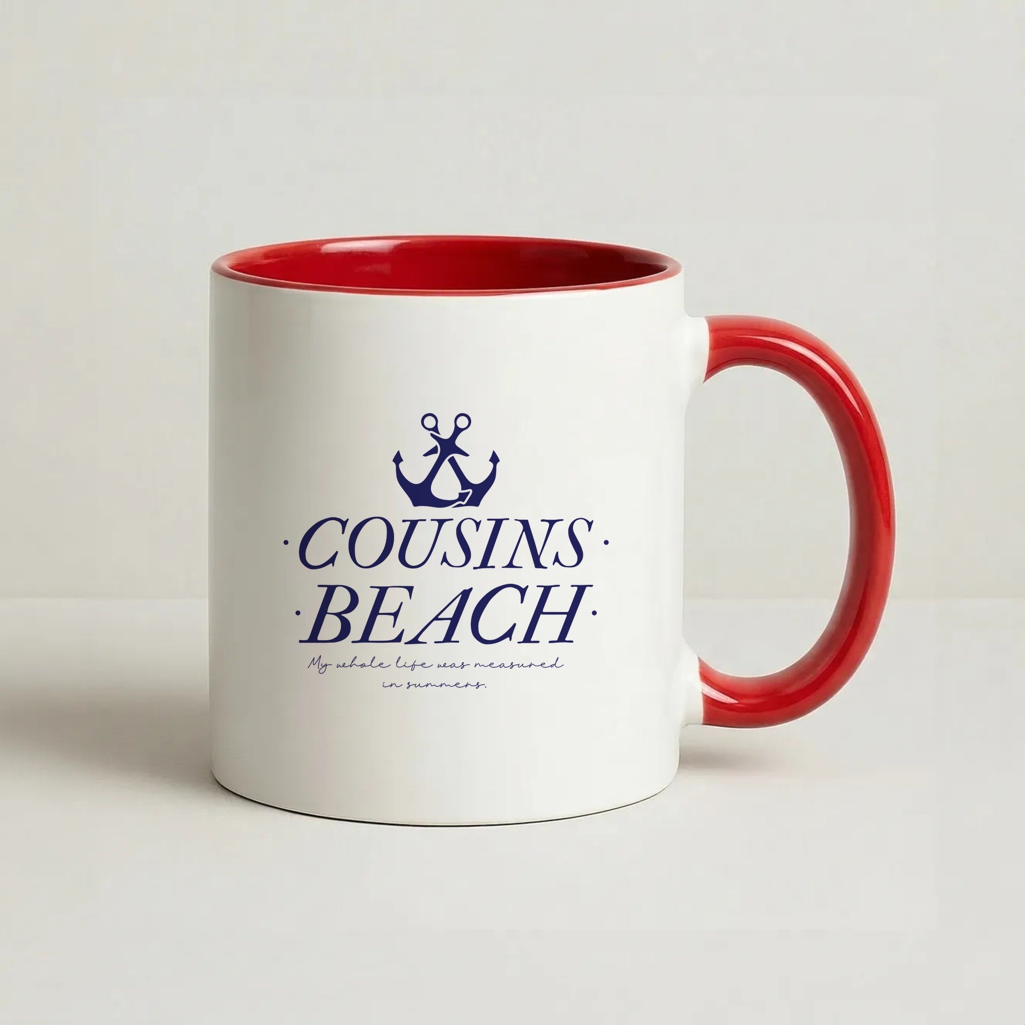 Stripes Cousin Beach Coffee Red Mug