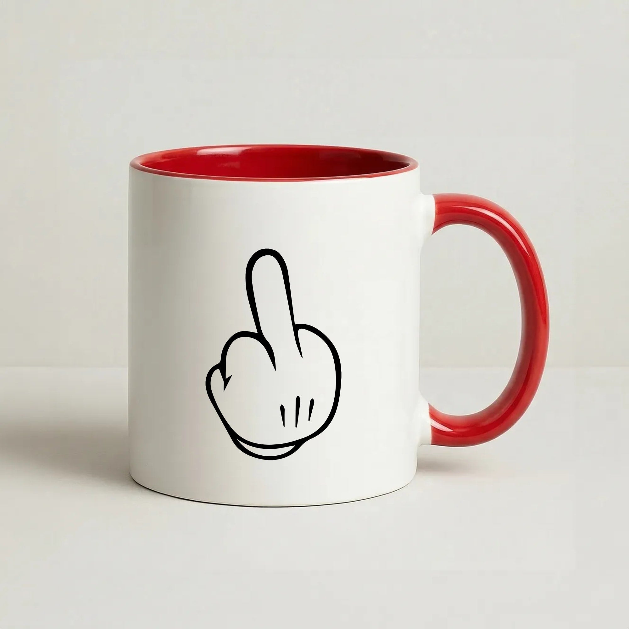 Fairytale Mouse Middle Finger Coffee Red Mug