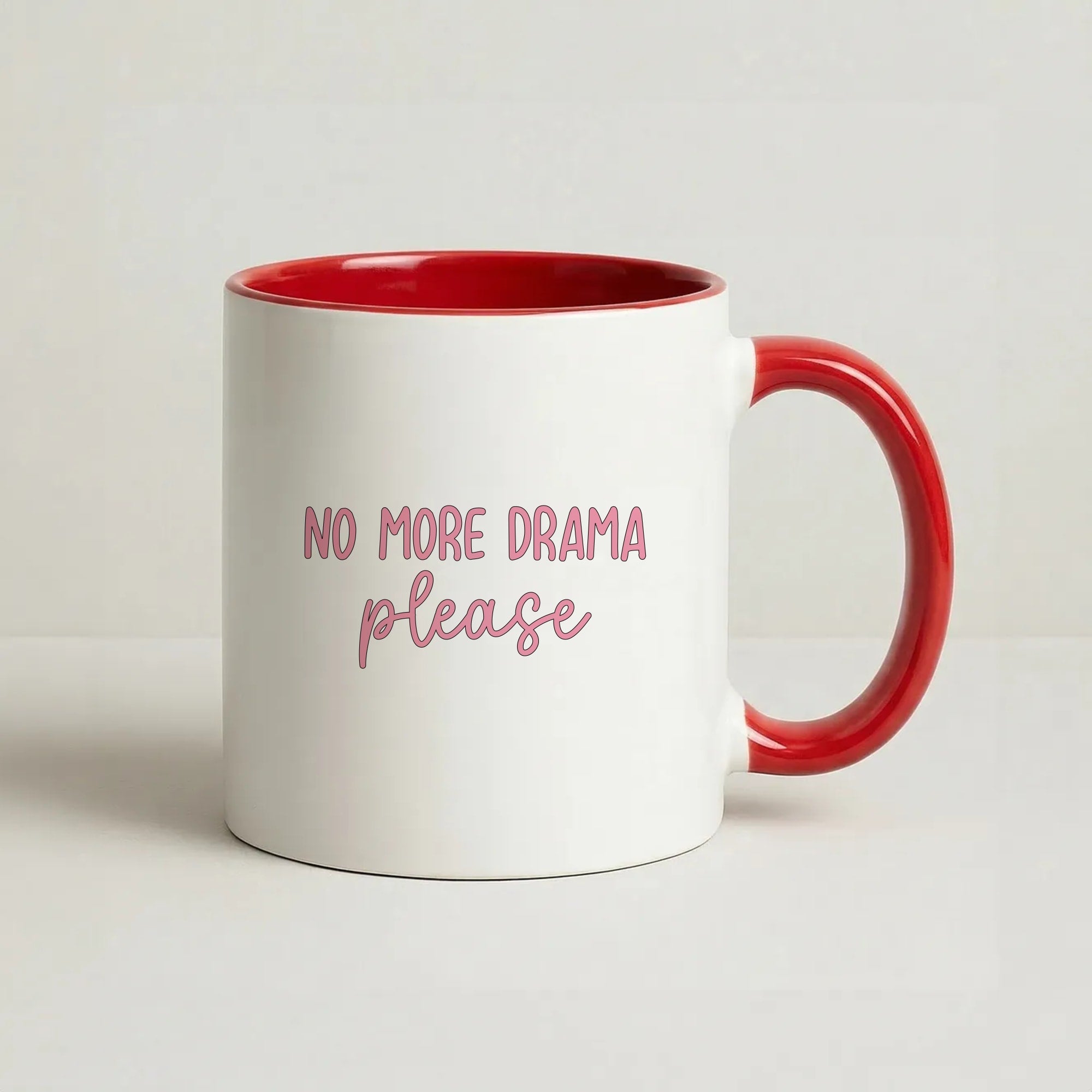 No More Drama Please Coffee Red Mug