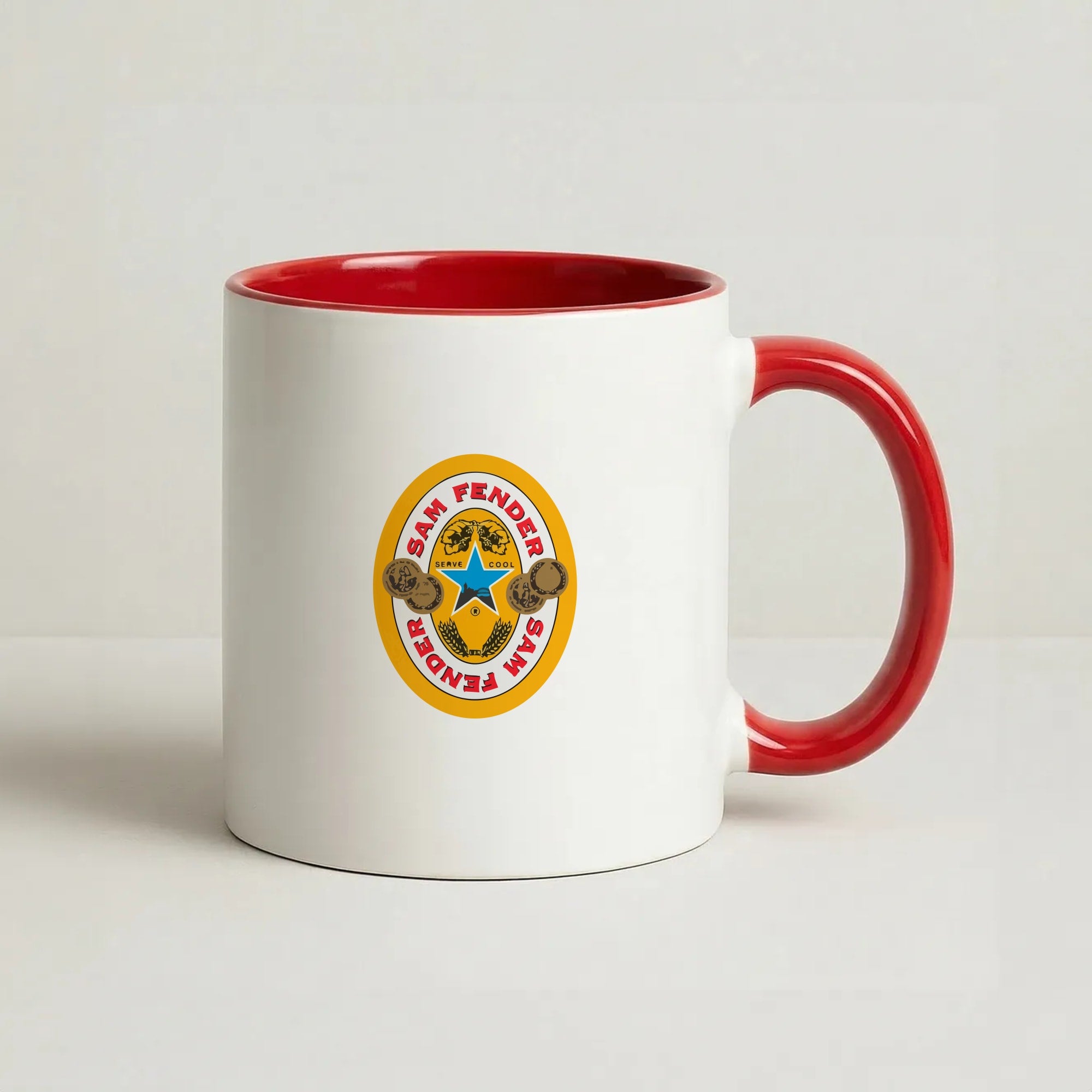 Fender Badge Coffee Red Mug