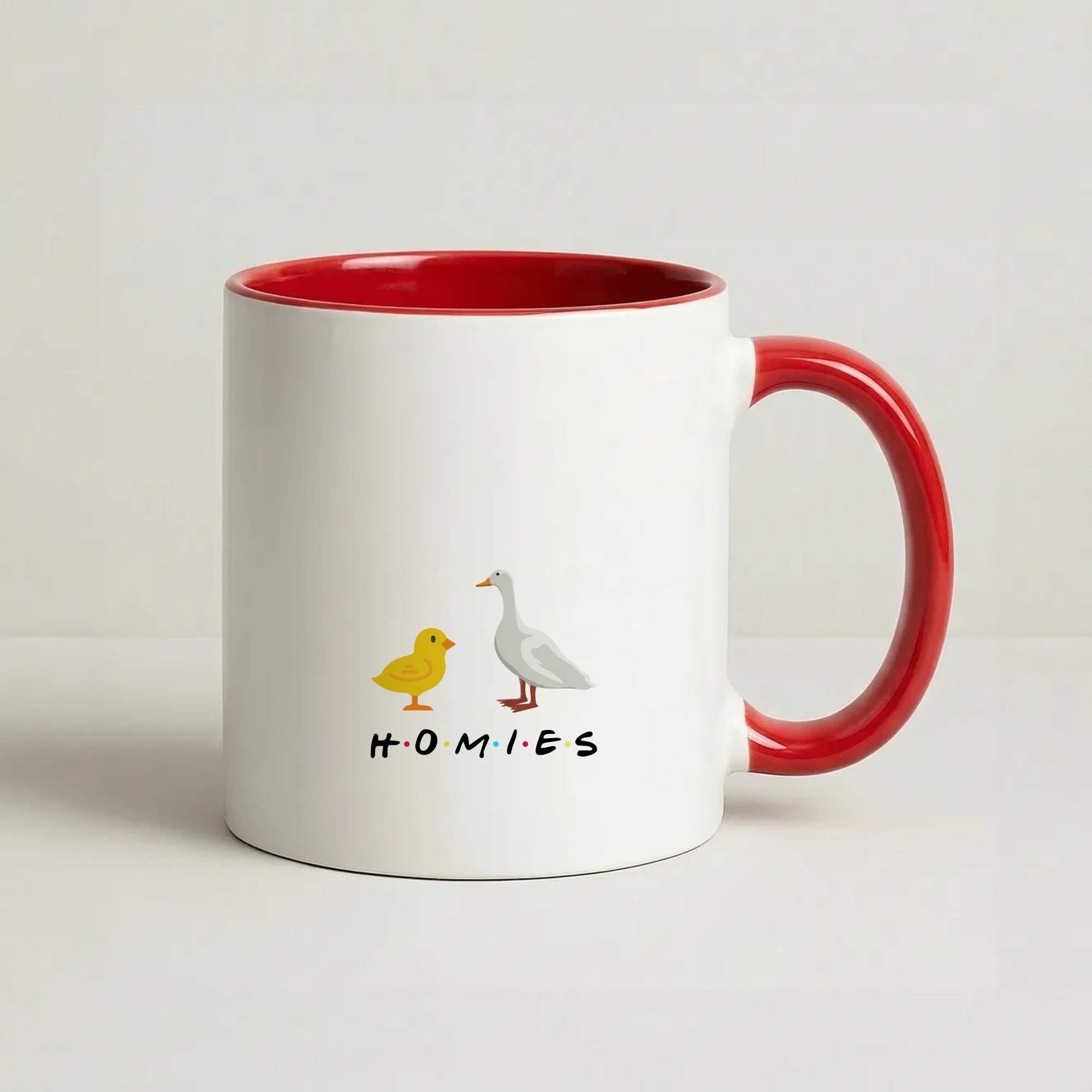 Homies Chick And Duck Coffee Red Mug