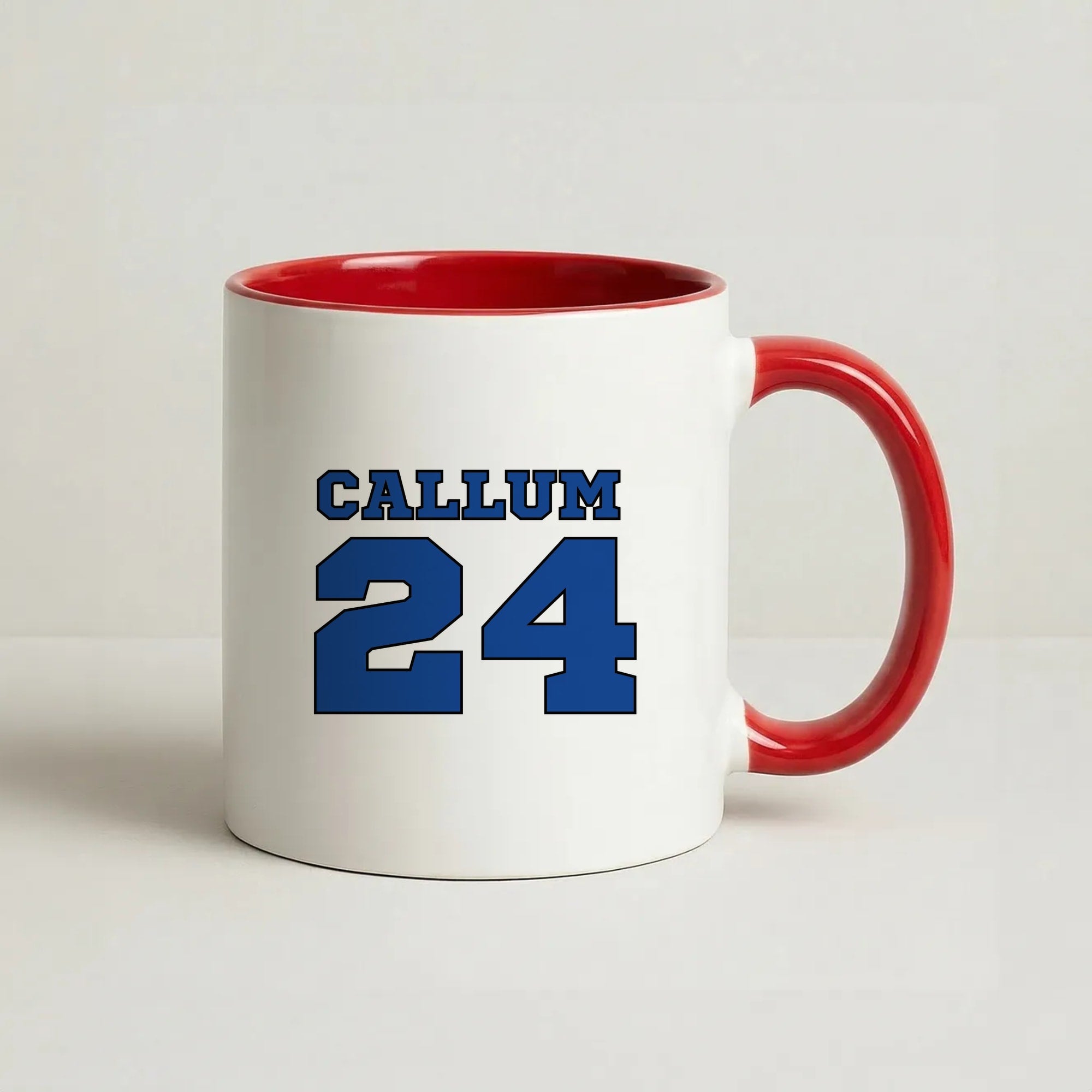 Dark Blue - Personalised Football Coffee Red Mug
