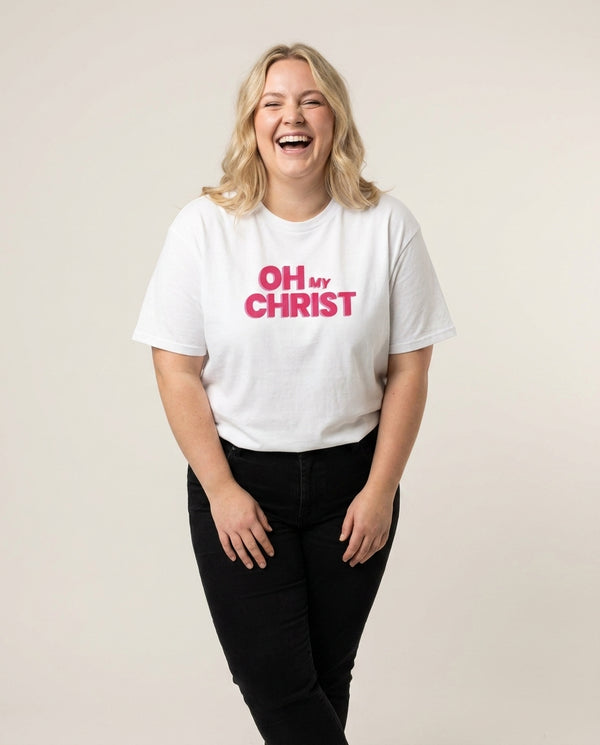 Oh My T-Shirt — White Front, worn