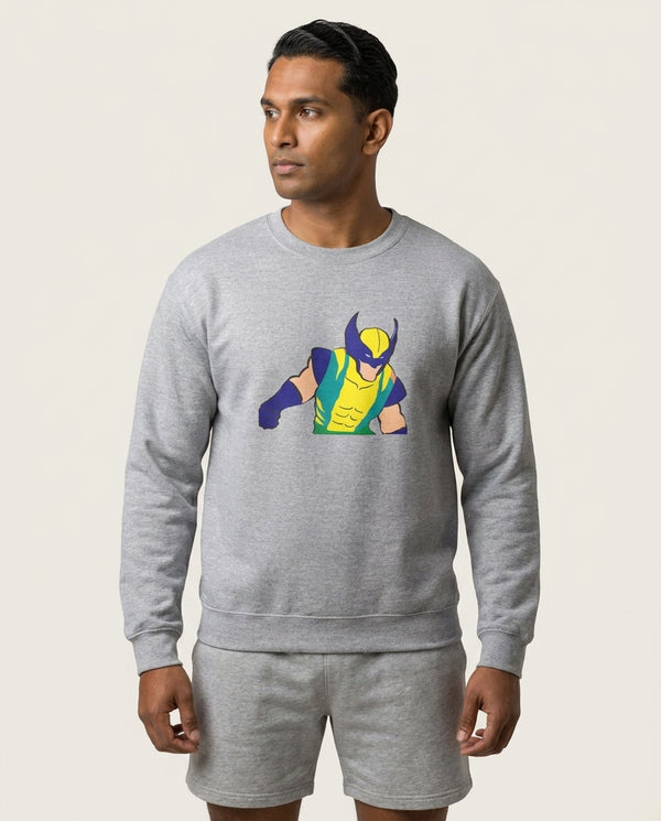 Ferocious Claw Sweatshirt — Grey Front, worn
