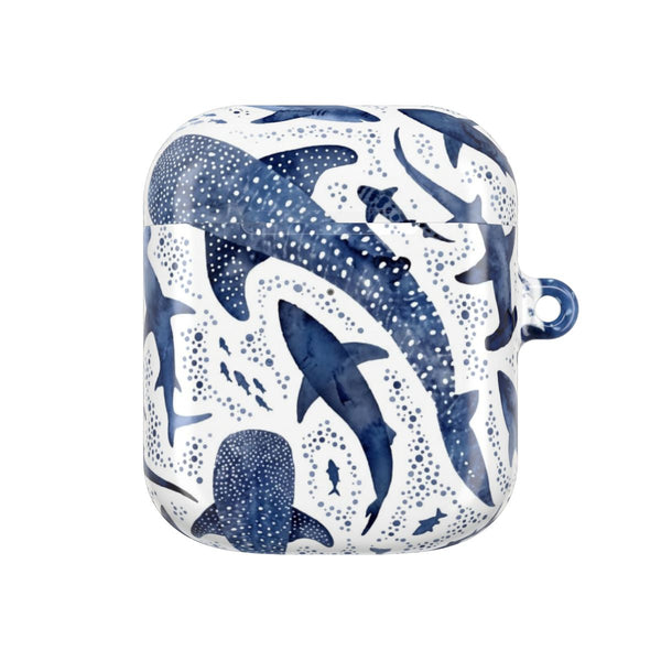 Indigo Watercolour Sharks AirPods Case - AirPods 1