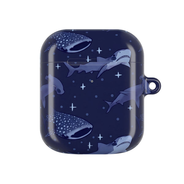 Navy Shark Pattern AirPods Case - AirPods 1