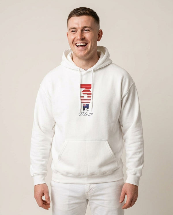 Ricciardo - F1 Hoodie — White Front, worn