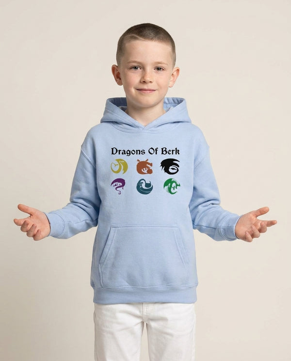 Dragons Of Berk Kids Hoodie — Blue Front, worn