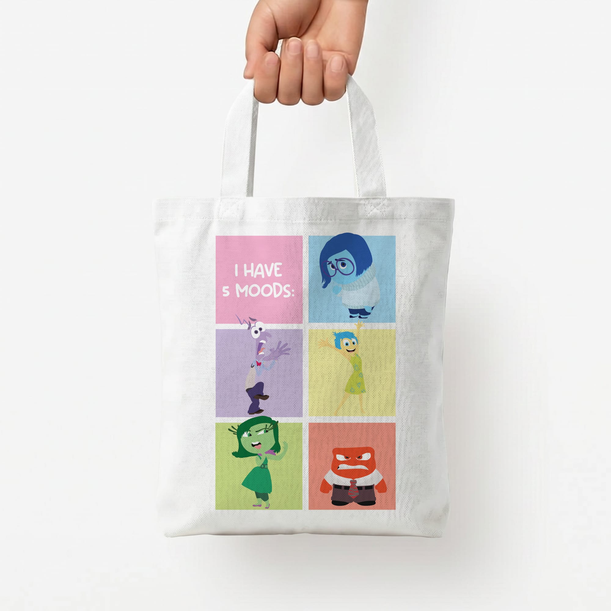 I Have Moods - Inside Out Tote Bag — White / Small