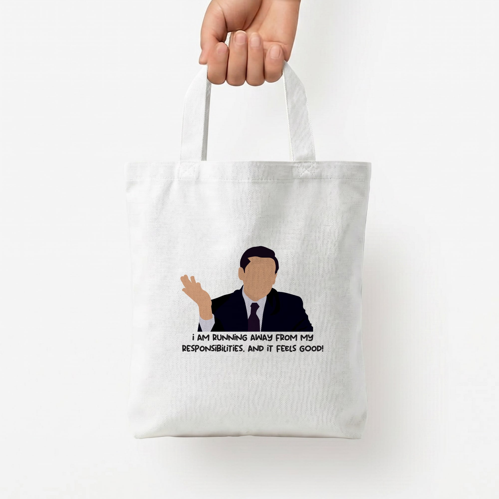 I Am Running Away From My Responsibilities Tote Bag — White / Small