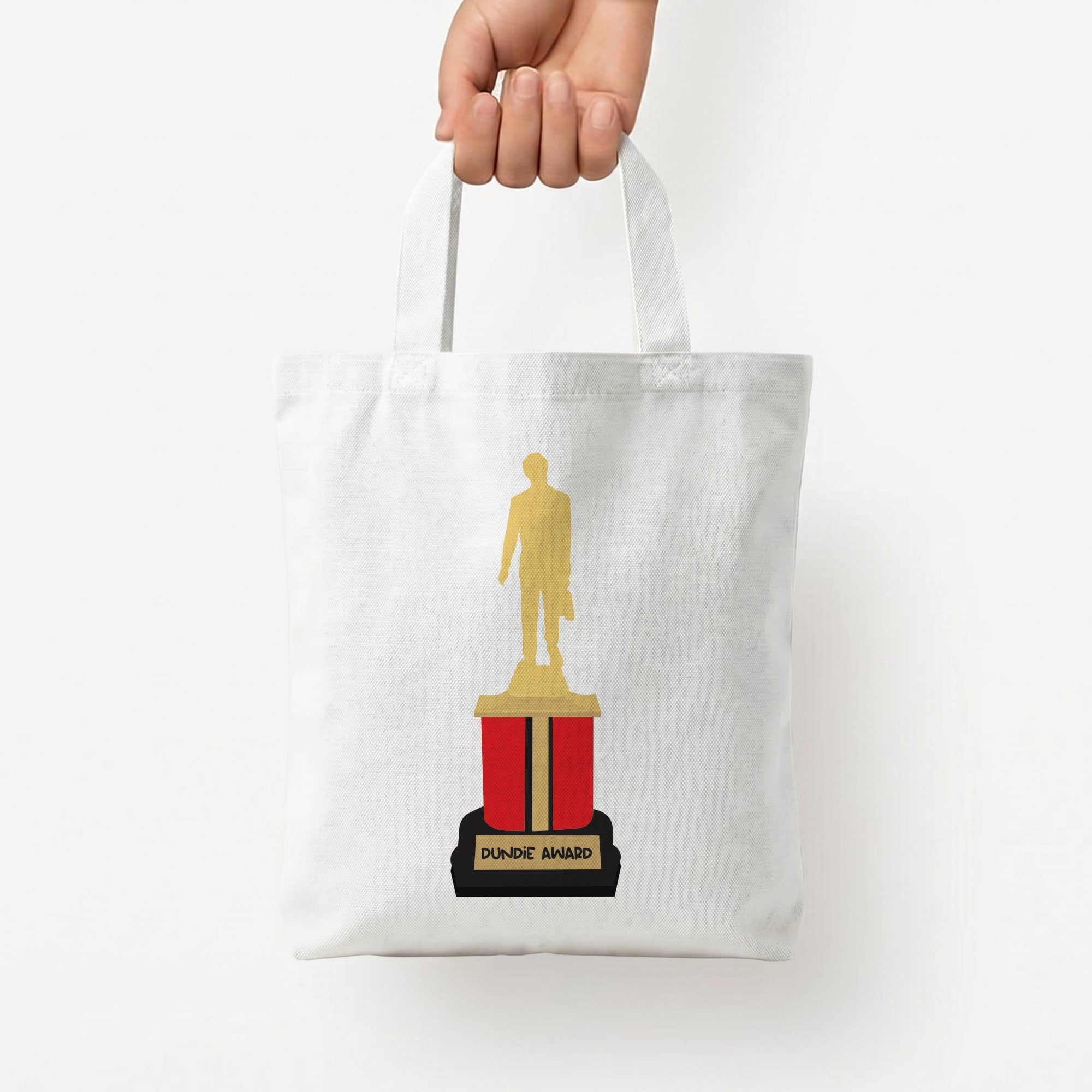 Dundie Award Tote Bag — White / Small