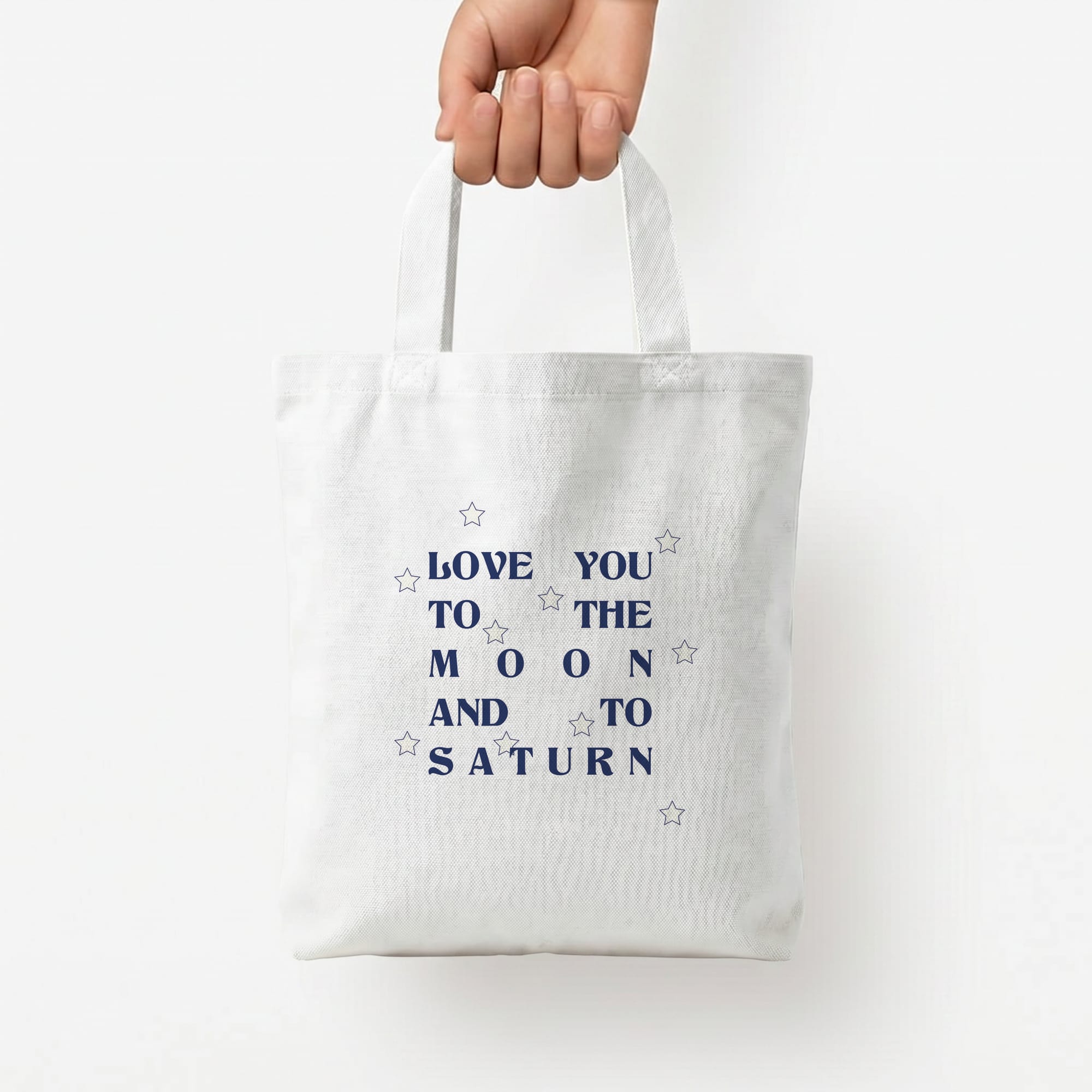 Love You To The Moon And To Saturn - Taylor Tote Bag — White / Small