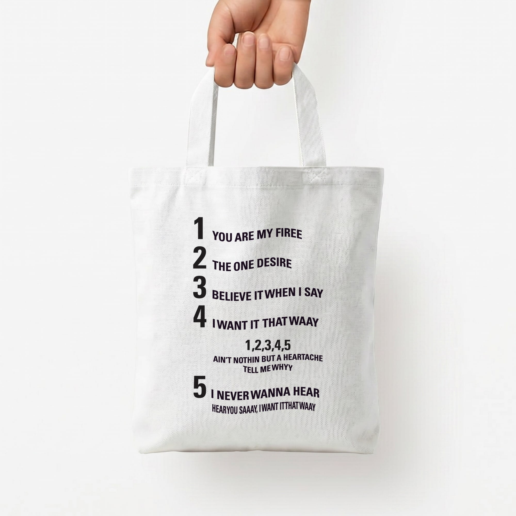 I Want It That Way - B99 Tote Bag — White / Small